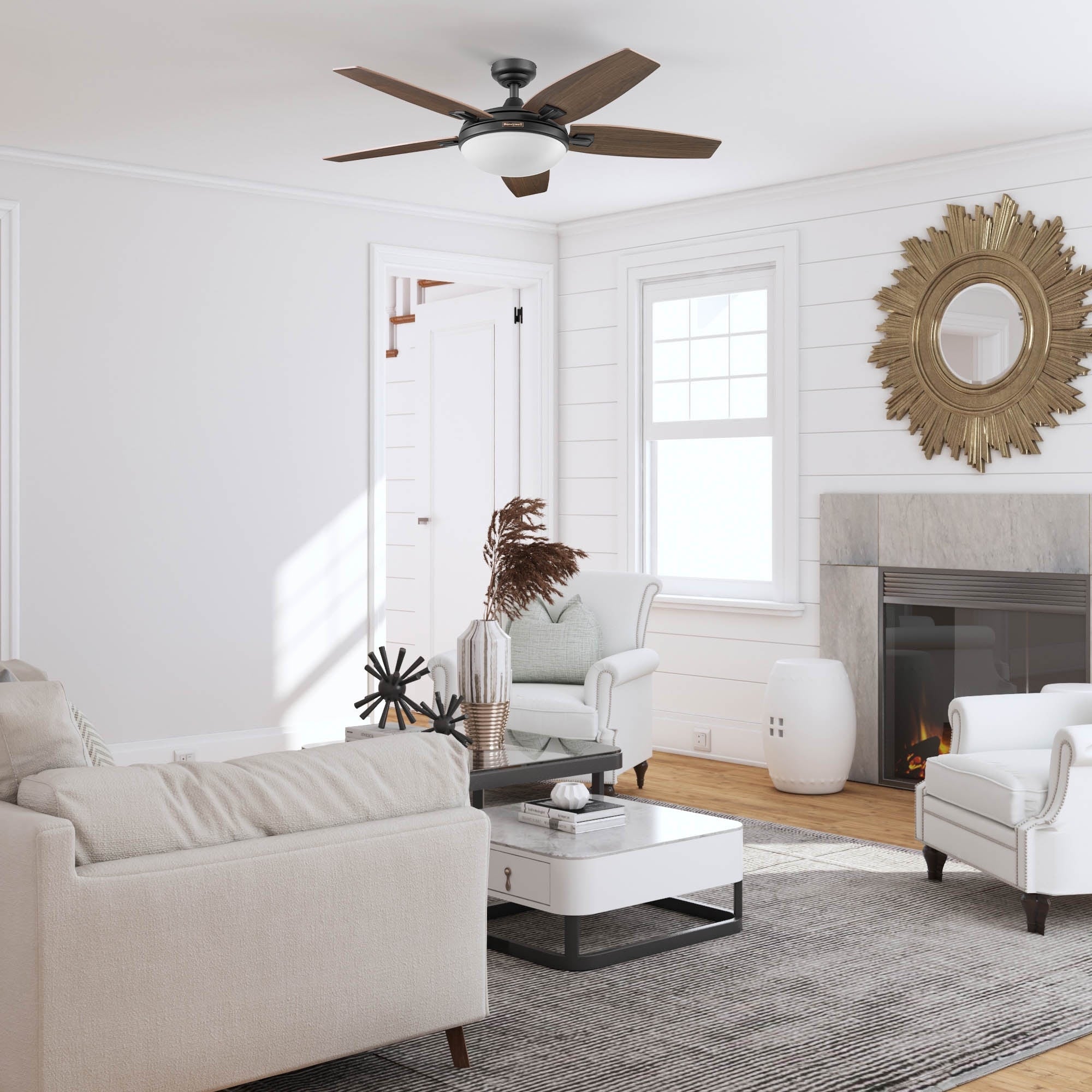 48 Honeywell Carmel Ceiling Fan with Integrated Light and Remote