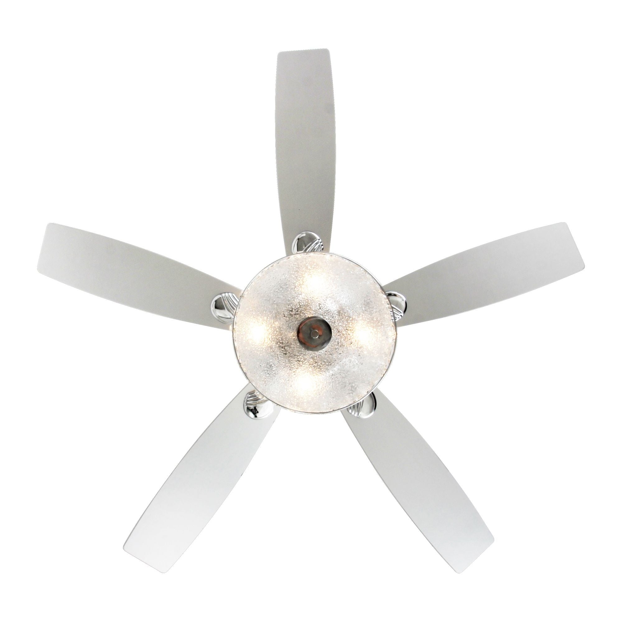 52 Modern 4-Light Chandelier Crystal Ceiling Fan with Remote
