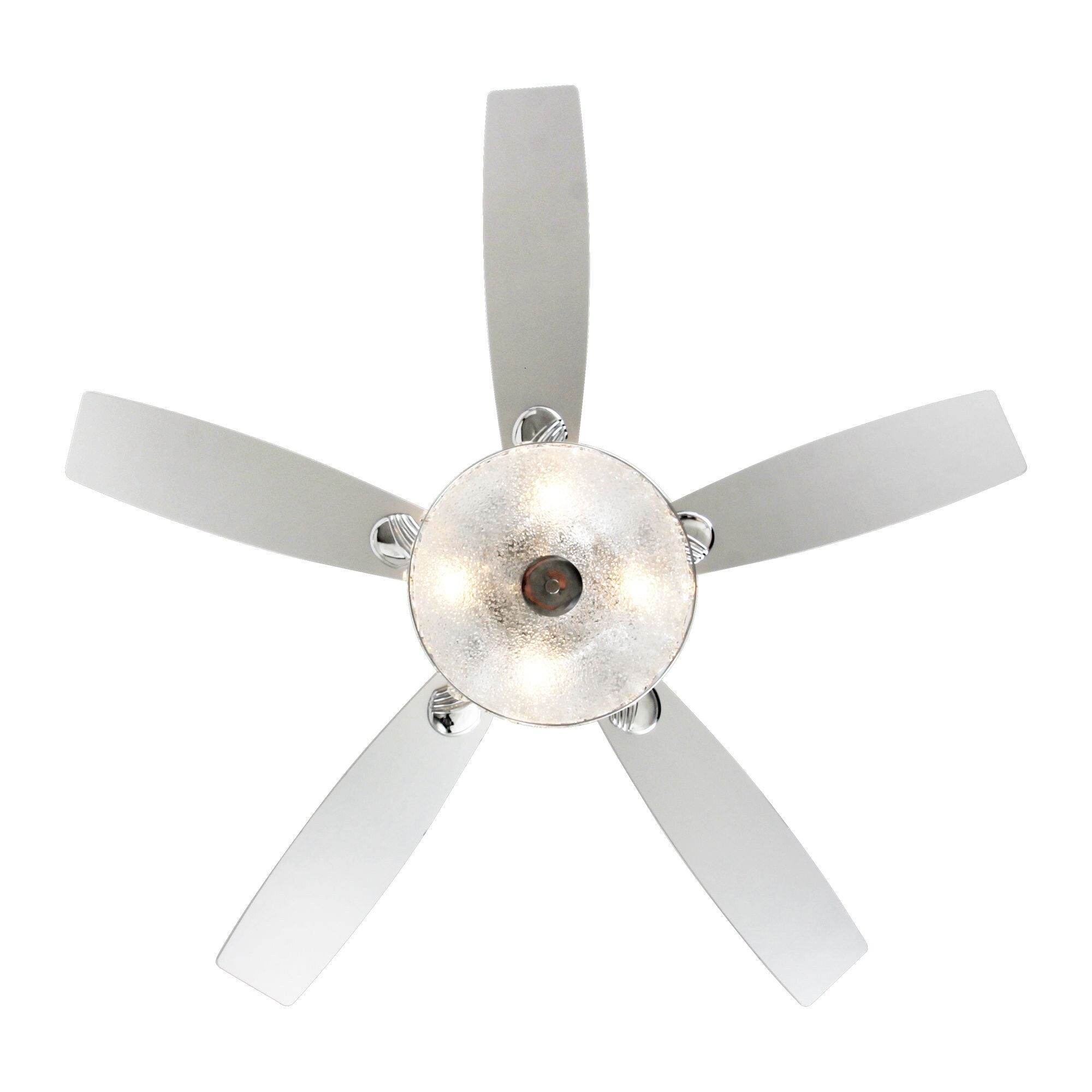 52 Modern 4-Light Chandelier Crystal Ceiling Fan with Remote