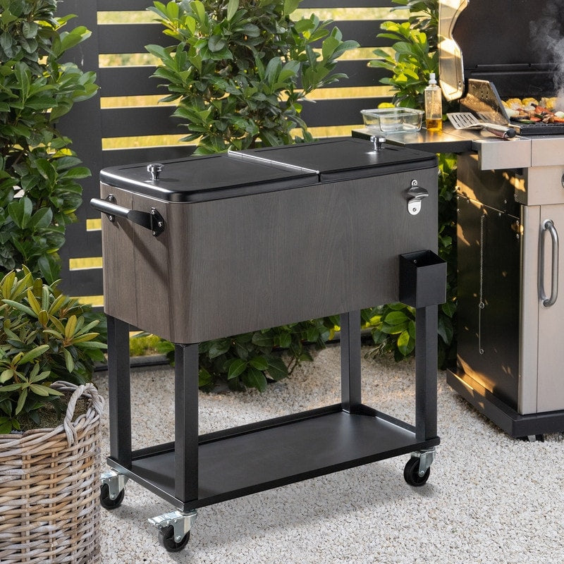 Glacière à boissons roulante pour patio 80 QT - 80 QT