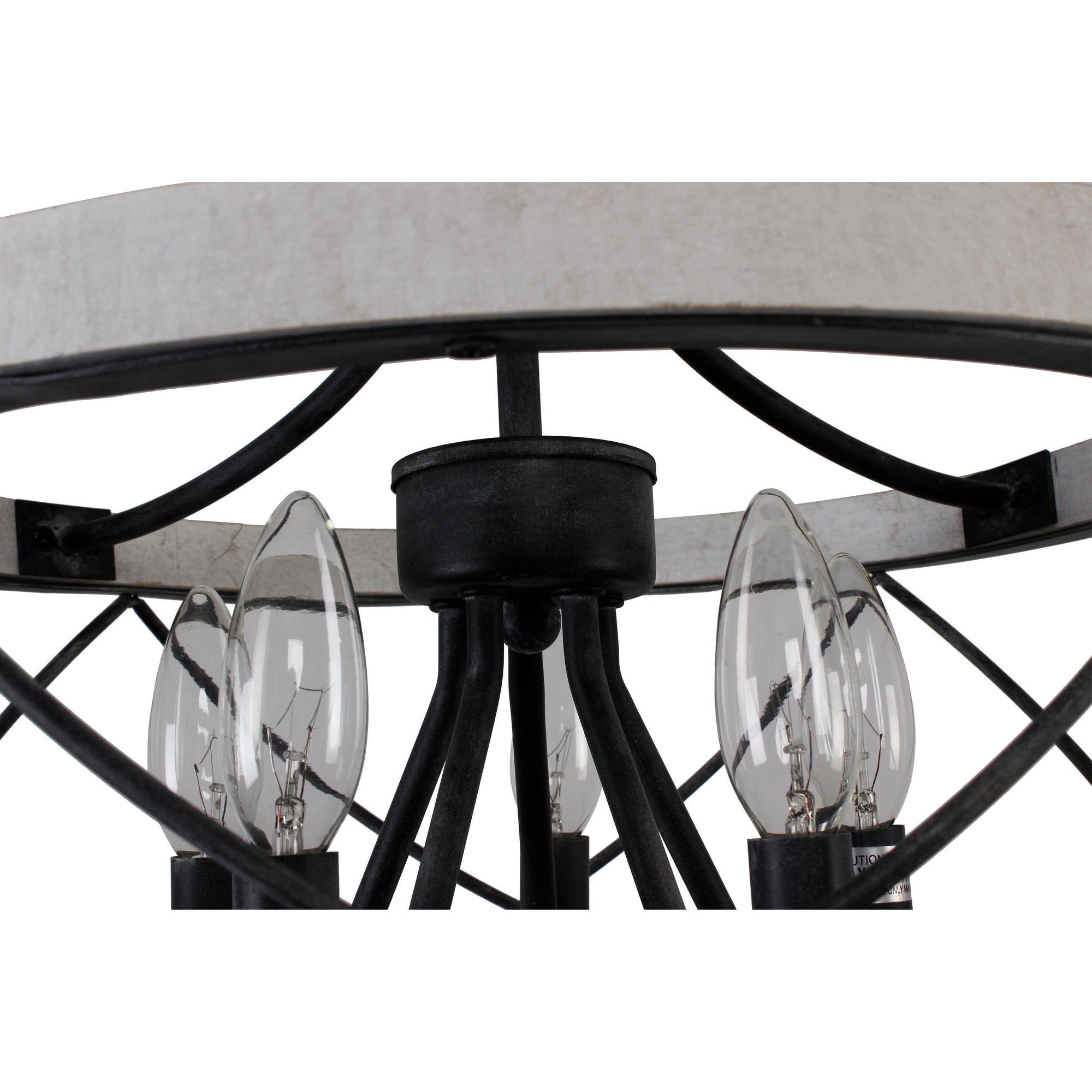 Bella Depot 5-Light Rustic Cage Wood Chandelier Dimmable Lighting, 15.7 Adjustable Farmhouse Pendant Light for Kitchen Island