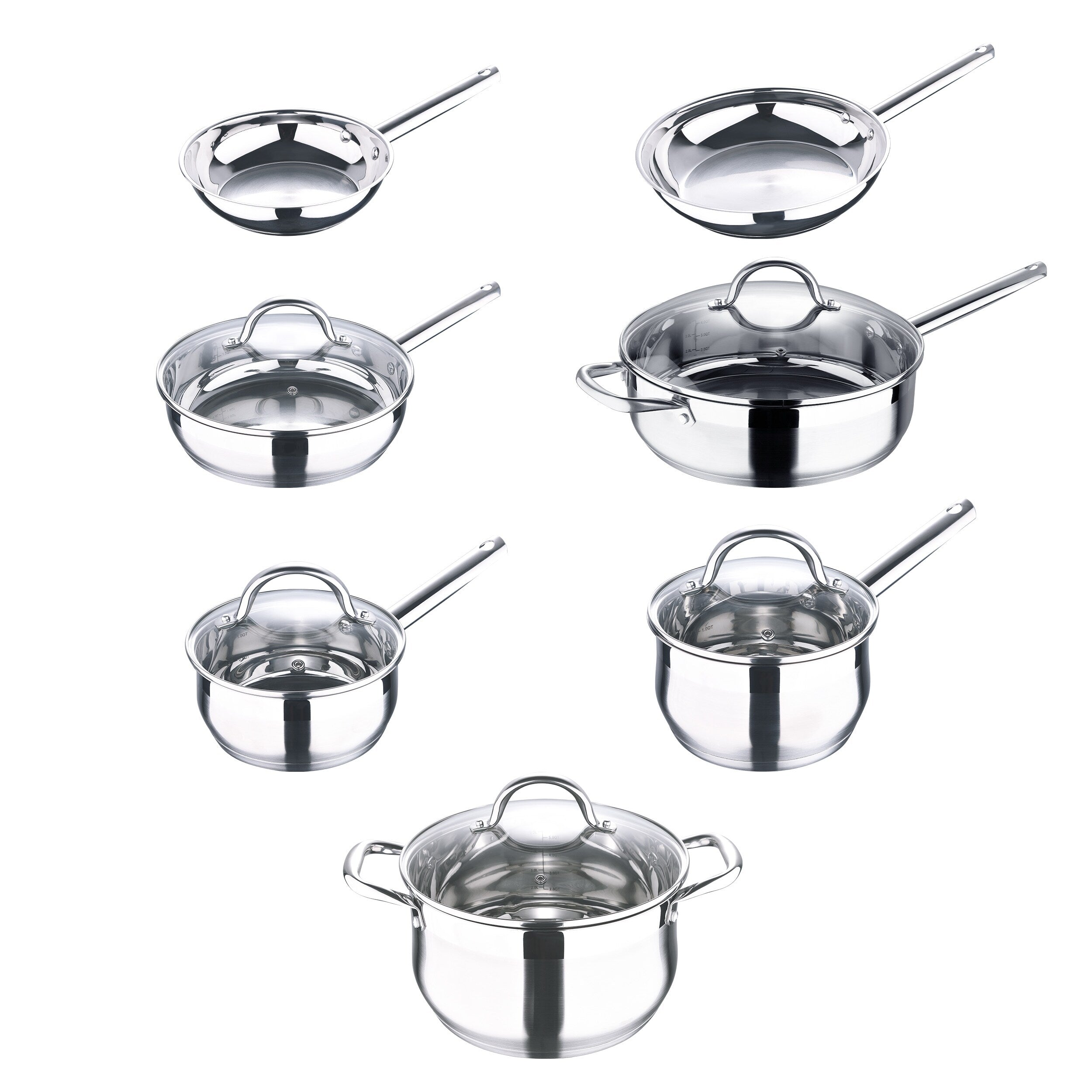 Bergner 12-Piece Stainless Steel Dishwasher Safe Induction Ready Set