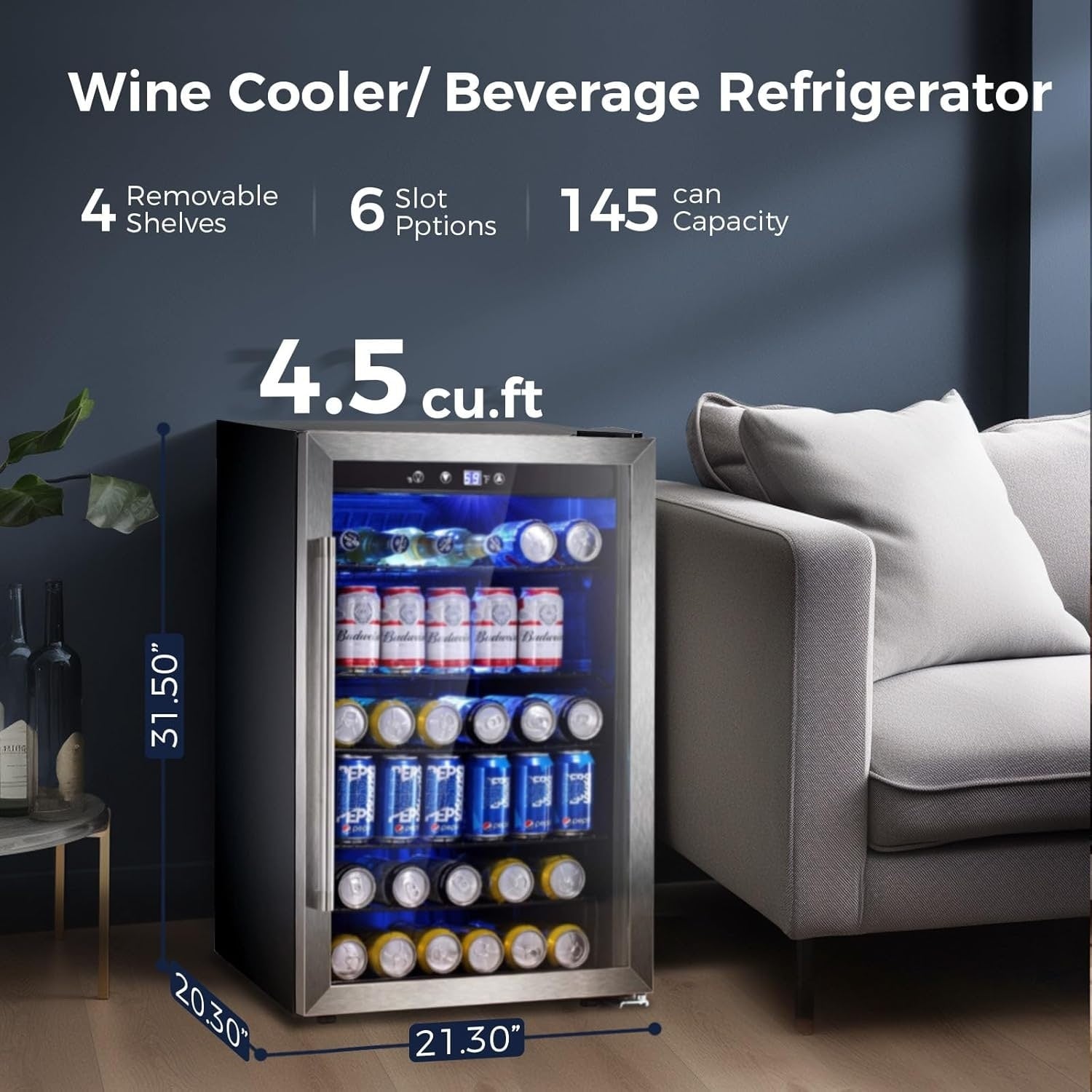 Réfrigérateur à boissons - Mini-réfrigérateur 145 canettes