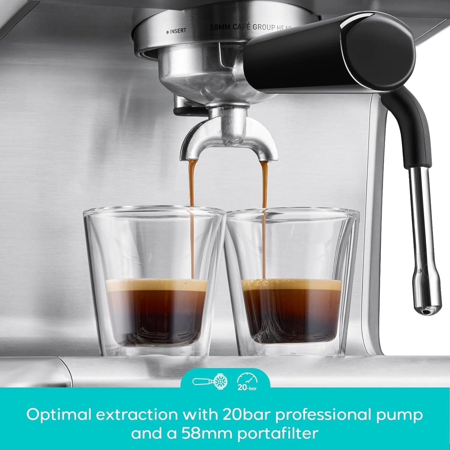 Machine à expresso tout-en-un CASABREWS Ultra avec écran LCD, argent