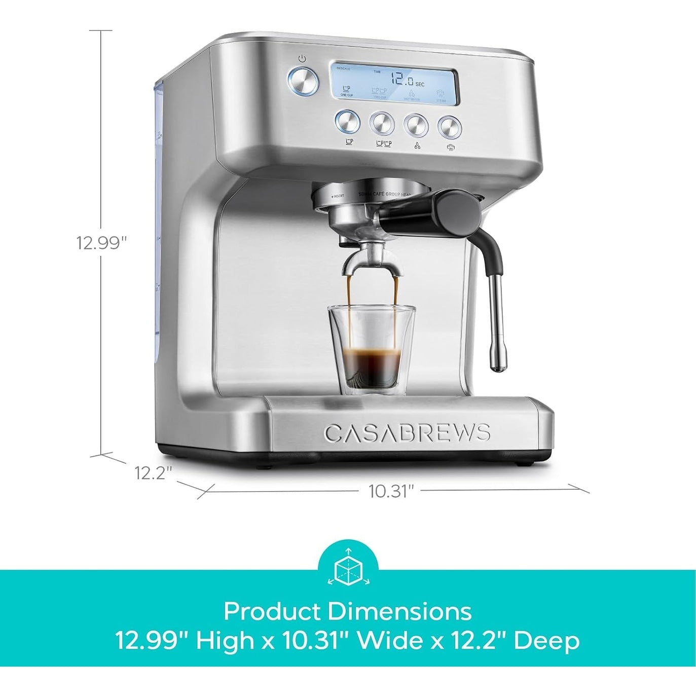 Machine à expresso tout-en-un CASABREWS Ultra avec écran LCD, argent