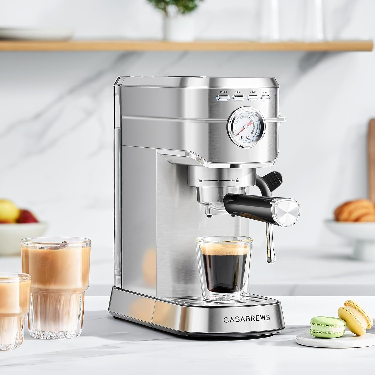 Machine à expresso CASABREWS CM5418 20 bars avec buse vapeur pour mousse de lait