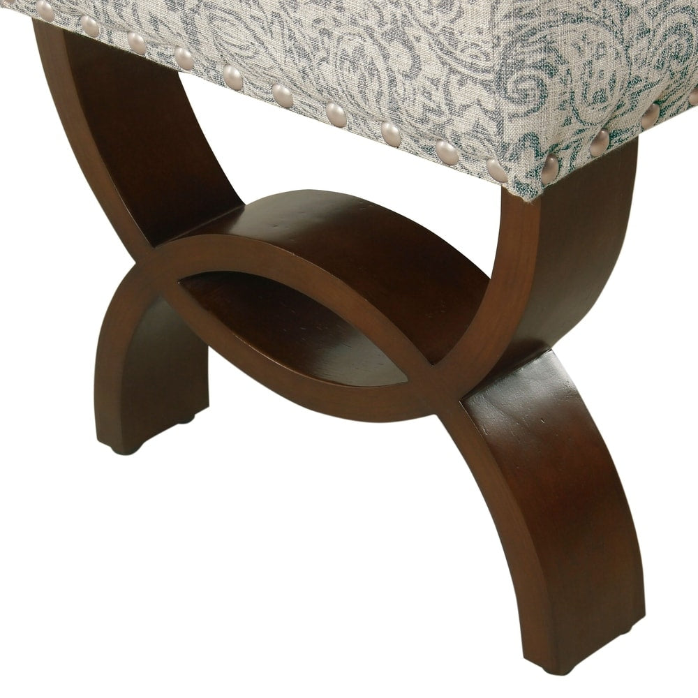 Banc capitonné Carolina avec garniture cloutée