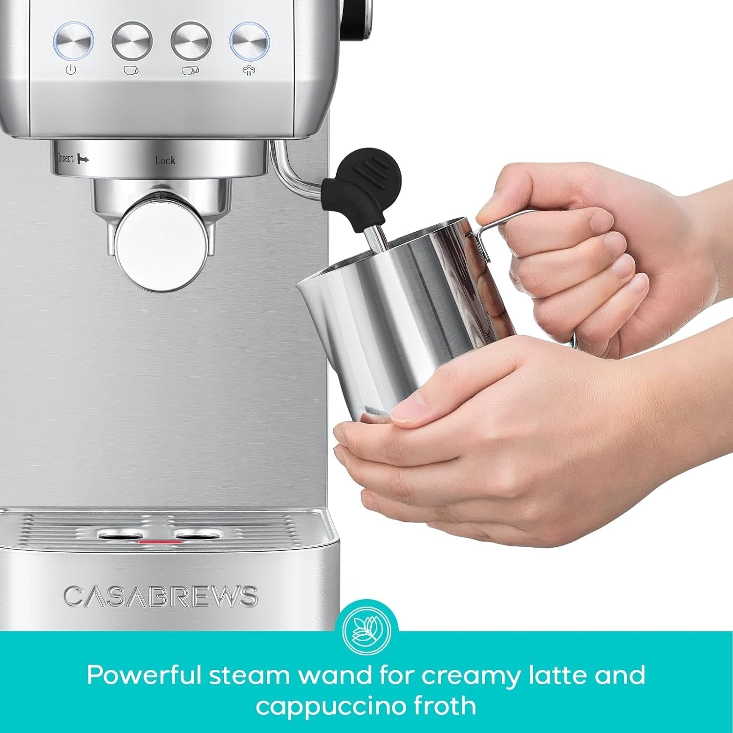 Machine à café expresso CASABREWS 3700E 20 bars avec mousseur à vapeur