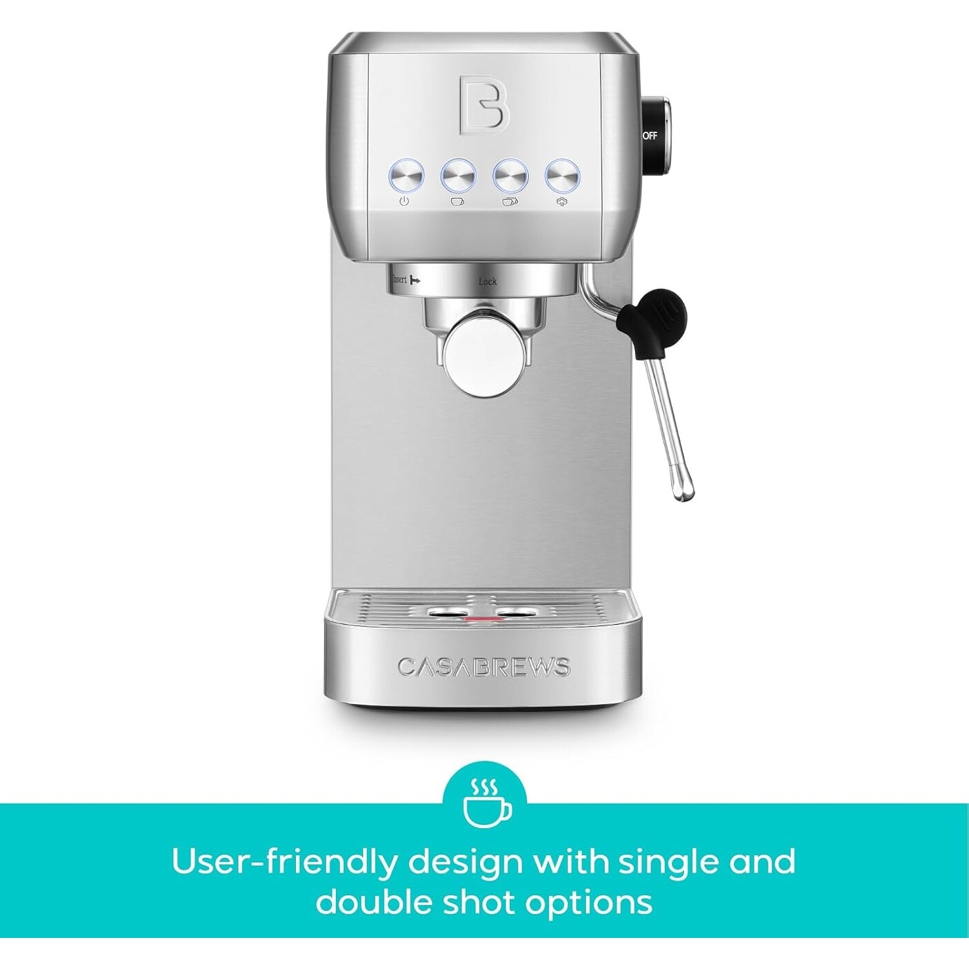 Machine à expresso professionnelle Casabrews 3700E 20 bars avec mousseur à lait - N/A