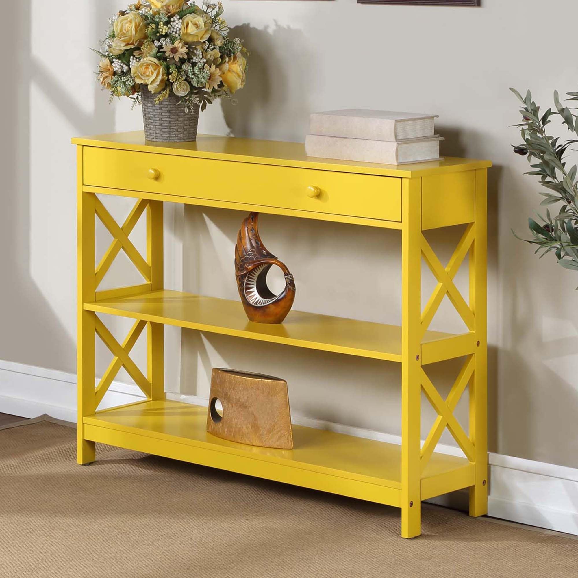 Console Oxford à 1 tiroir avec étagères Convenience Concepts