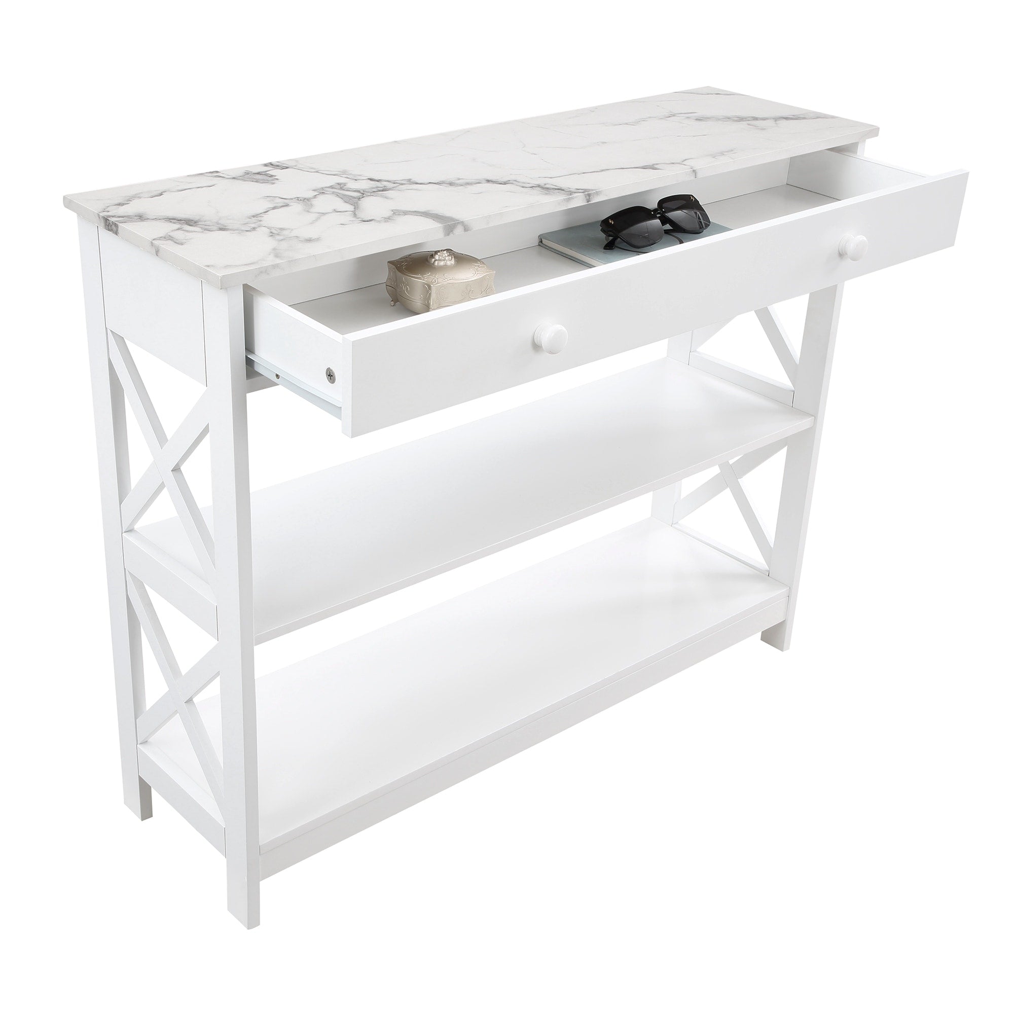 Console Oxford à 1 tiroir avec étagères Convenience Concepts