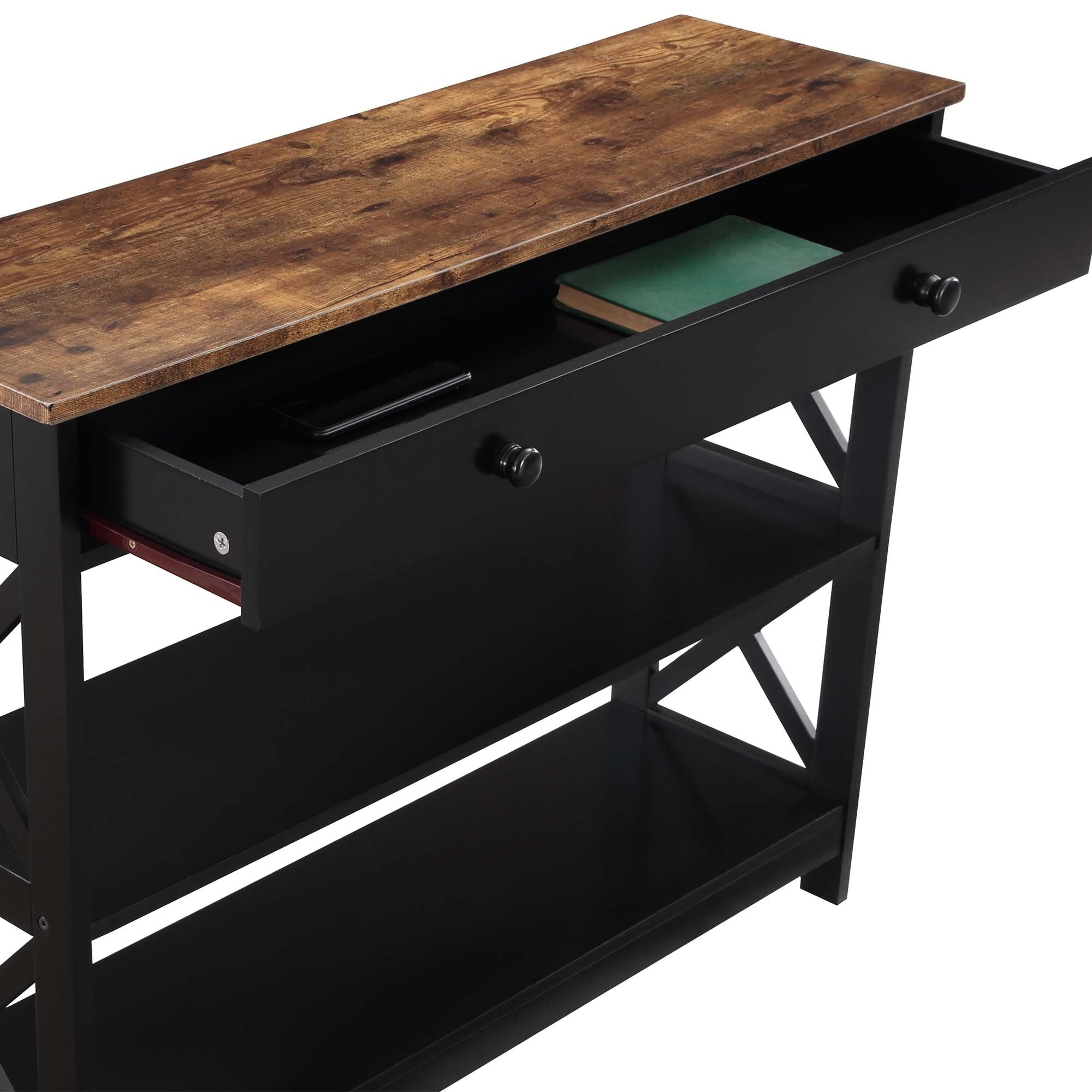 Console Oxford à 1 tiroir avec étagères Convenience Concepts