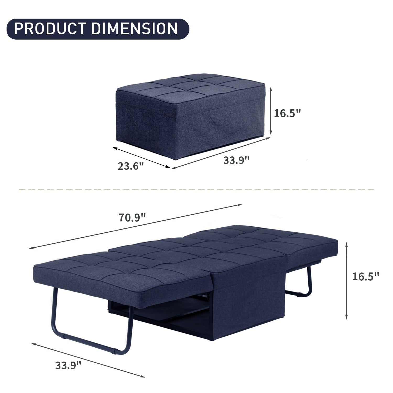 Canapé-lit convertible, canapé-lit, fauteuil inclinable, ottoman, pliable, pour salon