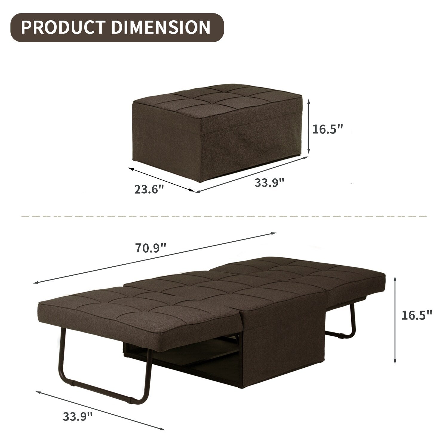 Canapé-lit convertible, canapé-lit, fauteuil inclinable, ottoman, pliable, pour salon