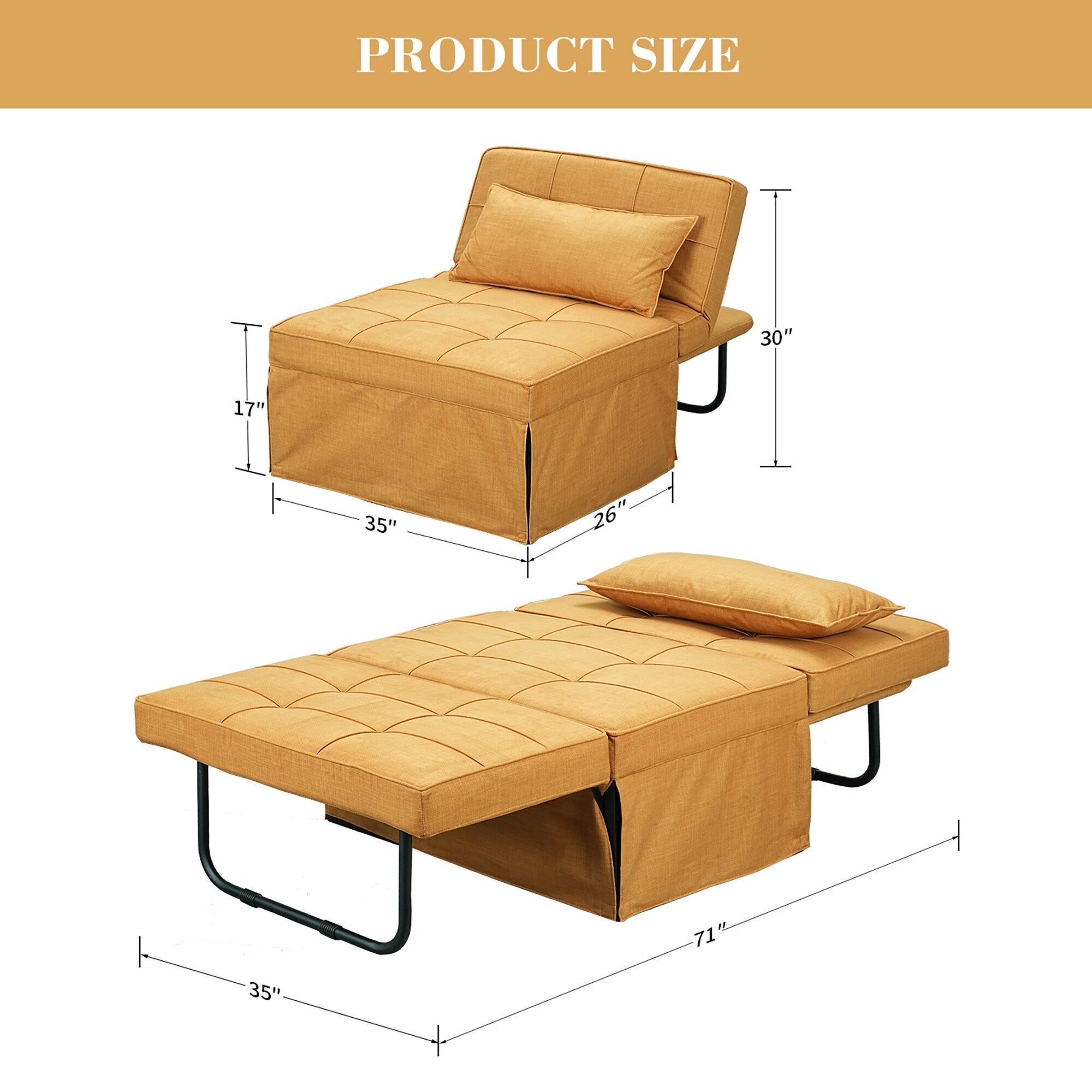 Canapé-lit convertible, canapé-lit, fauteuil inclinable, ottoman, pliable, pour salon