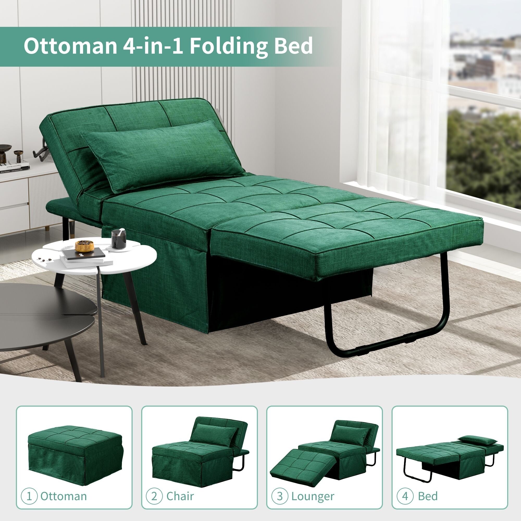 Canapé-lit convertible, canapé-lit, fauteuil inclinable, ottoman, pliable, pour salon