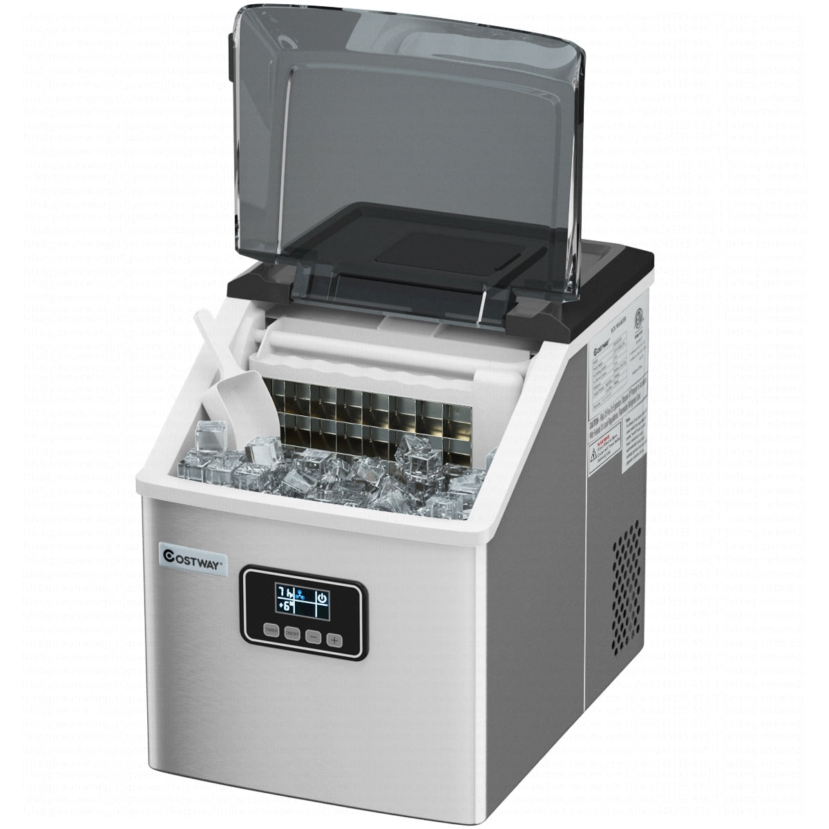 Machine à glaçons de comptoir en acier inoxydable Costway 48 lb/24 h