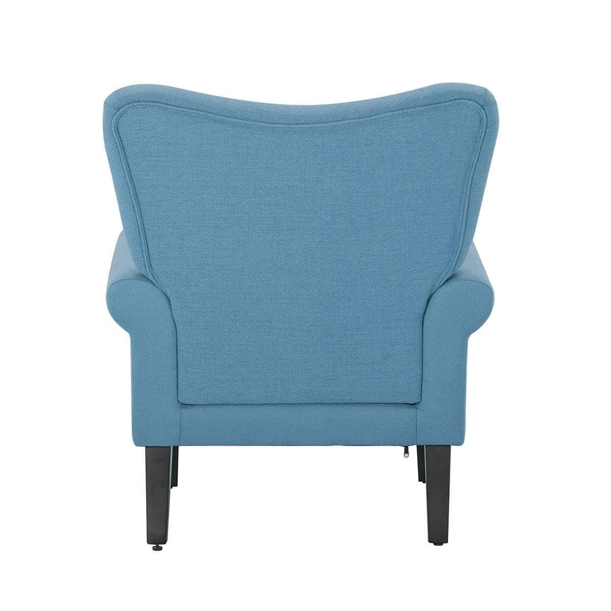 Fauteuil d'appoint moderne Erommy, fauteuil à dossier haut, canapé simple en tissu rembourré avec pieds en bois pour le salon