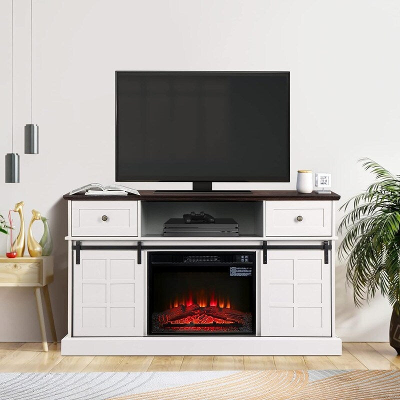 Foyer électrique encastrable avec chauffage réglable, luminosité, minuterie et protection contre la surchauffe, 1 400 W, homologué CSA
