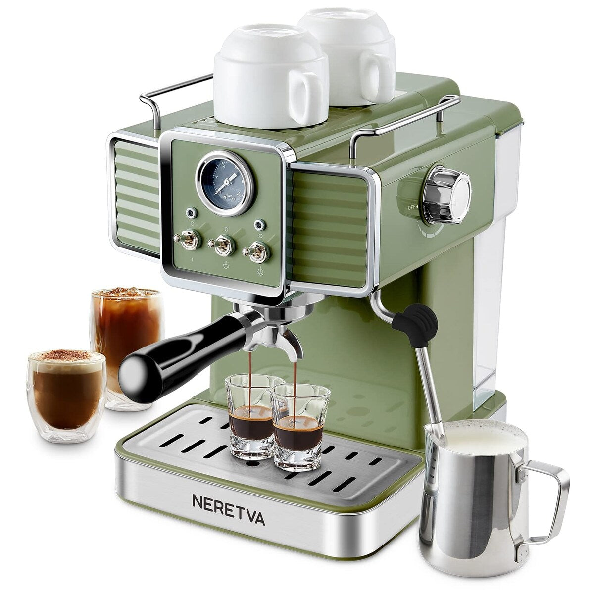 Machine à café expresso avec mousseur à lait vapeur