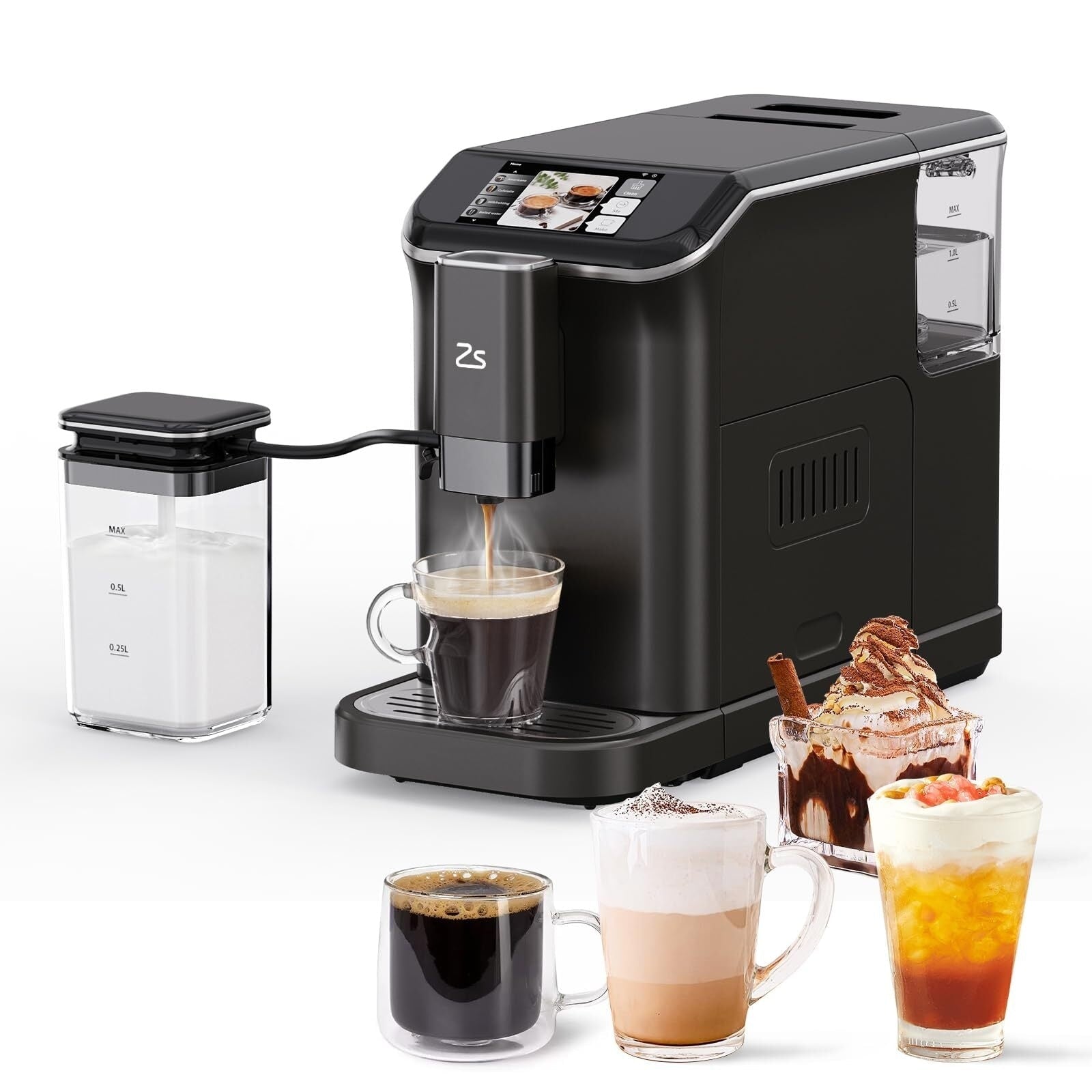 Machine à expresso entièrement automatique avec mousseur à lait automatique