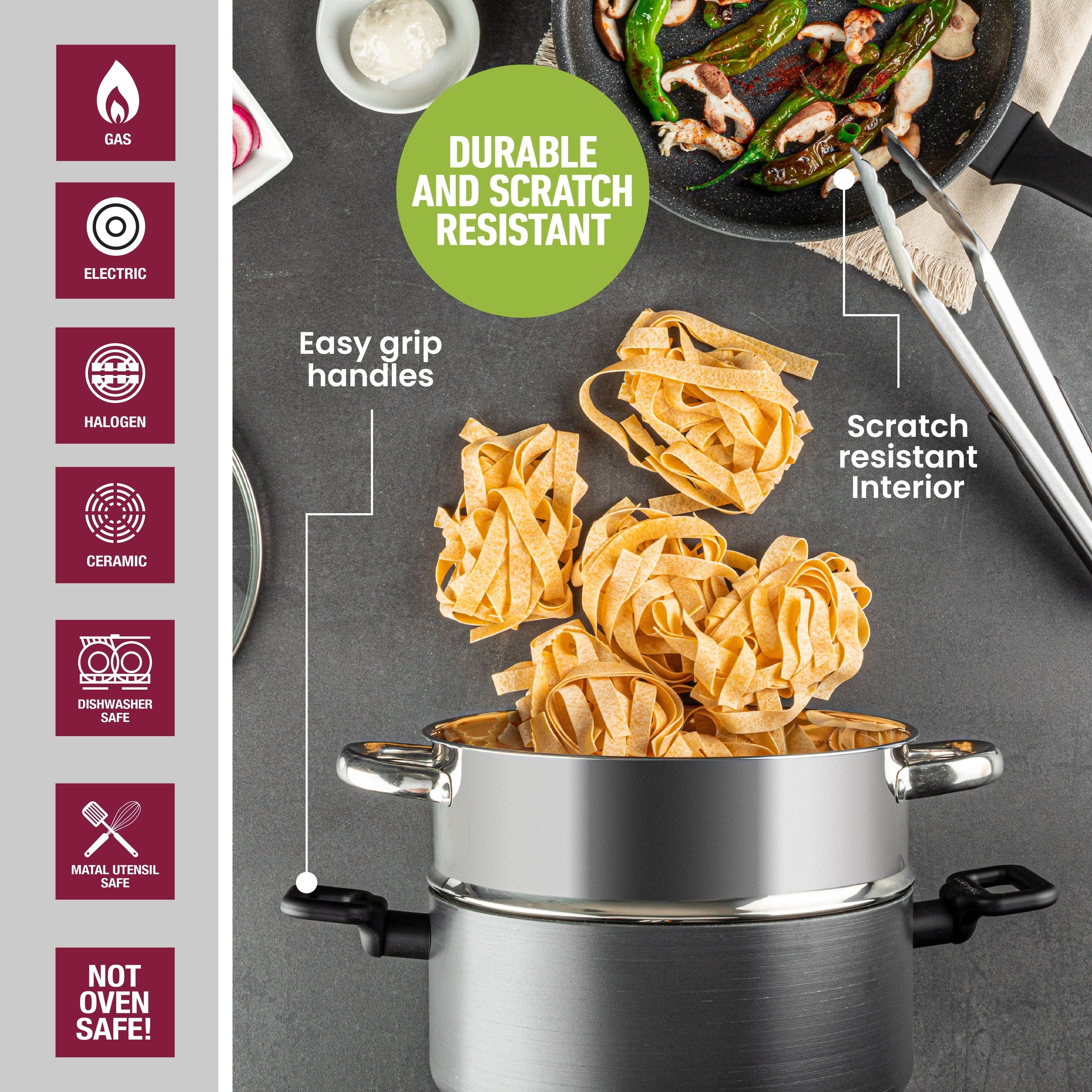 Granitestone Pro Premier Hard Anodized 13 Piece Nonstick Cookware Set