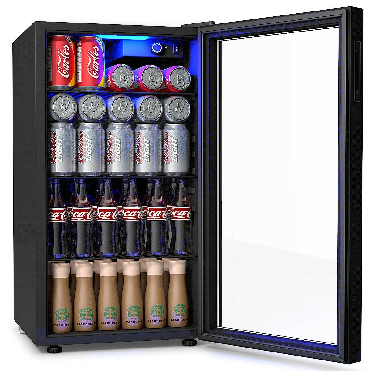 Réfrigérateur à boissons Gymax 120 canettes Mini refroidisseur de boissons pour bière, vin, soda