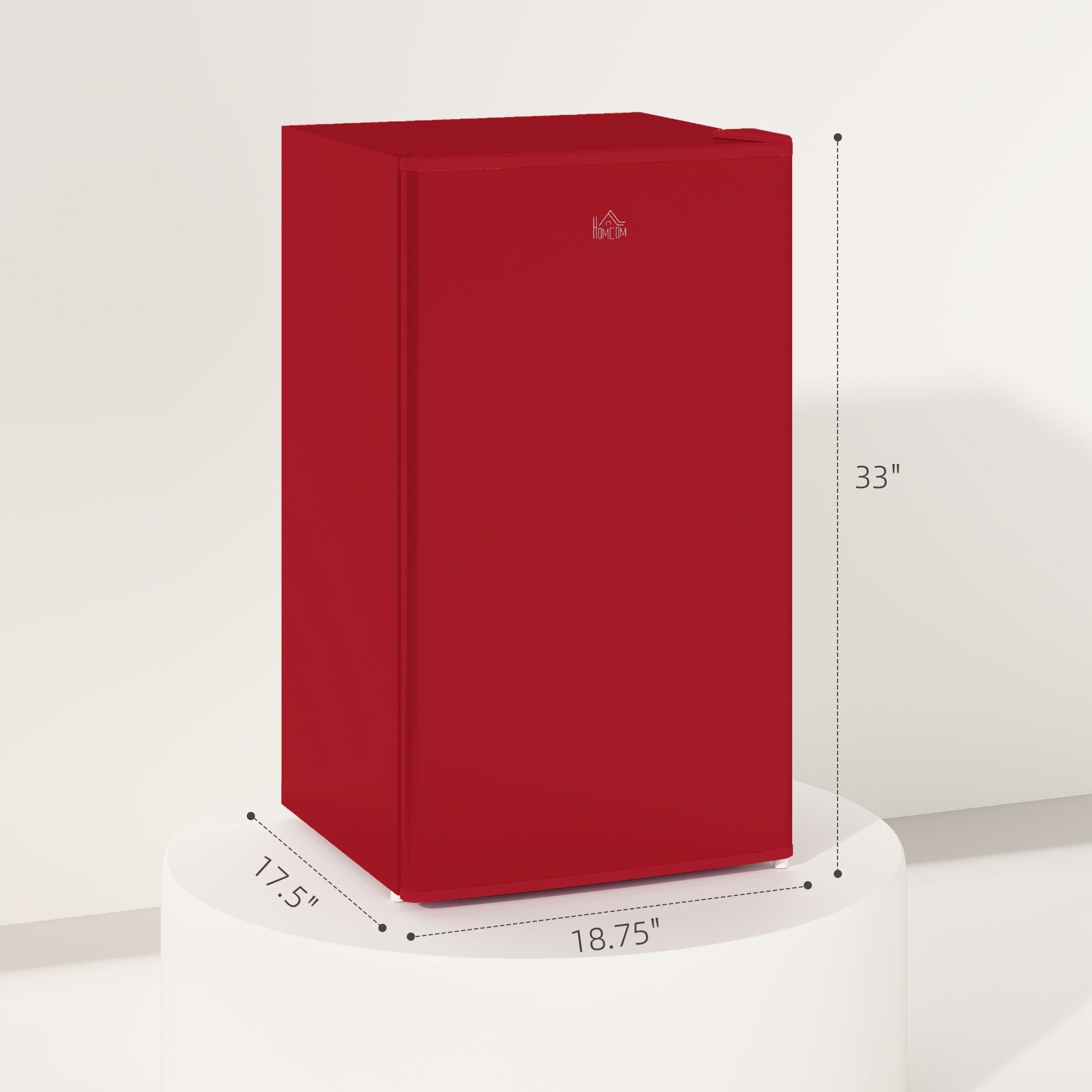 Mini-réfrigérateur HOMCOM de 3,2 pi³ avec congélateur, réfrigérateur compact à une porte avec thermostat réglable pour chambre à coucher