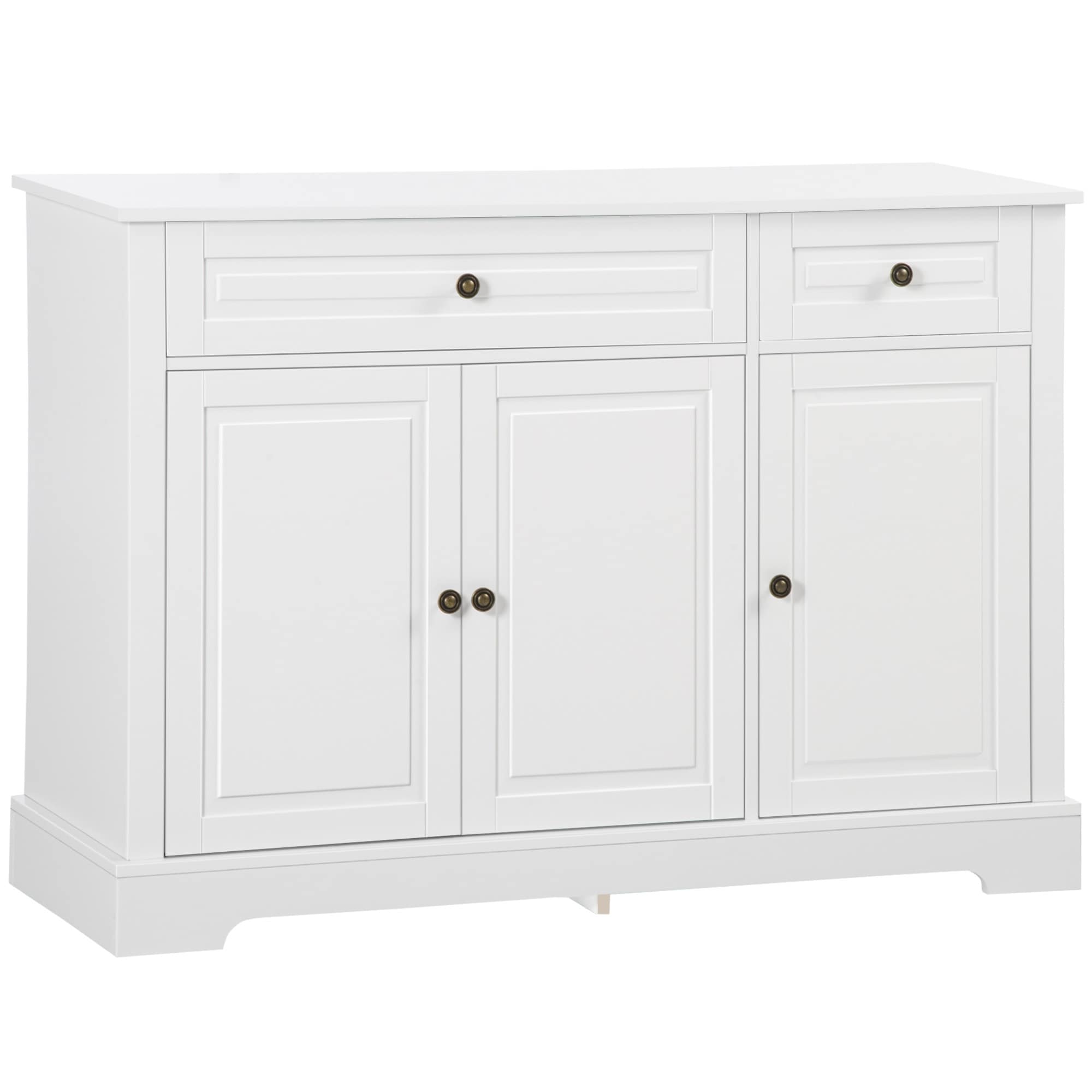 HOMCOM Modern Sideboard Buffet Cabinet with Storage Cupboards, 2 Drawers and Adjustable Shelves, Black