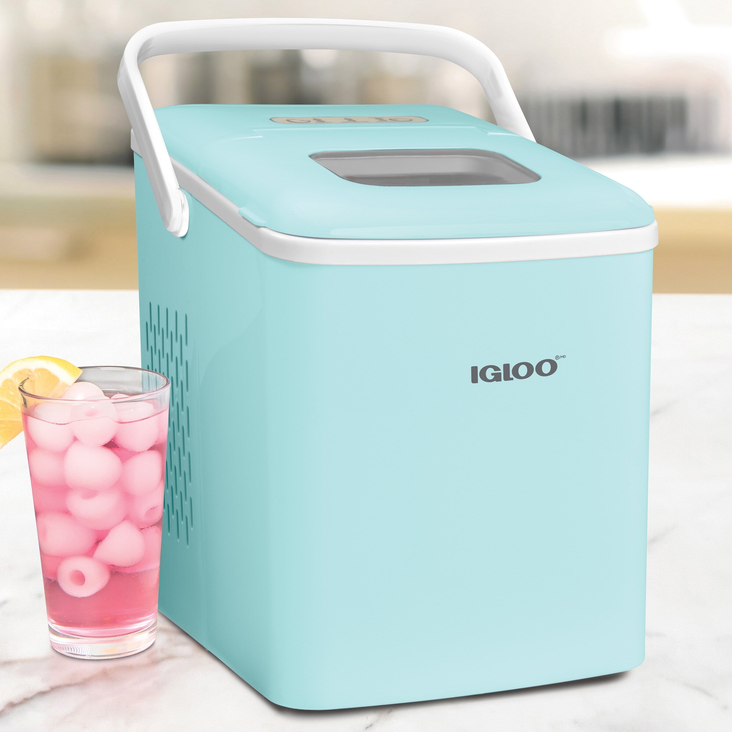 Machine à glaçons portative autonettoyante Igloo de 11,8 kg avec poignée, couleur aqua