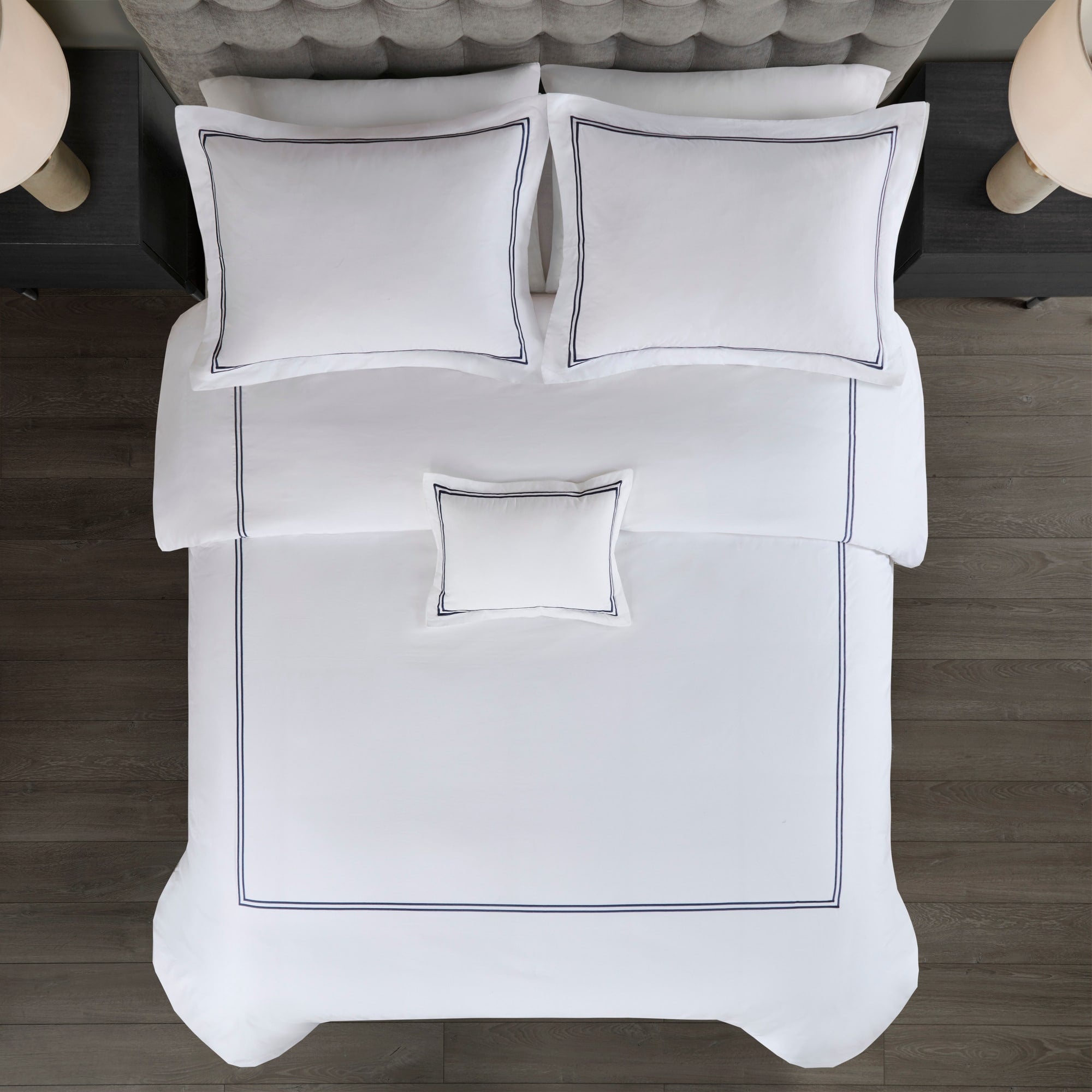 Madison Park Signature 500 Thread Count Luxury Collection 100% Cotton Sateen Embroidered Duvet Cover Set