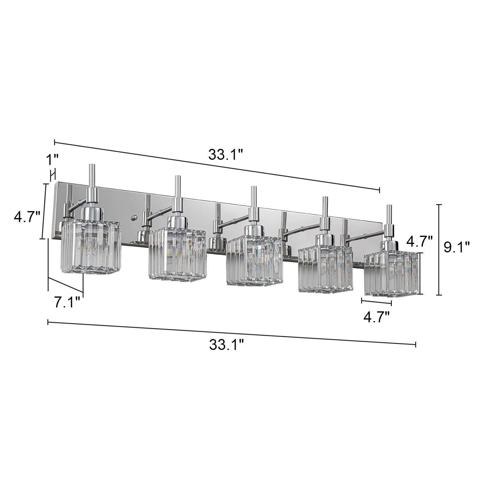 Ora Modern Dimmable Crystal Bathroom Light Fixtures Over Mirror Glam Vanity Lights
