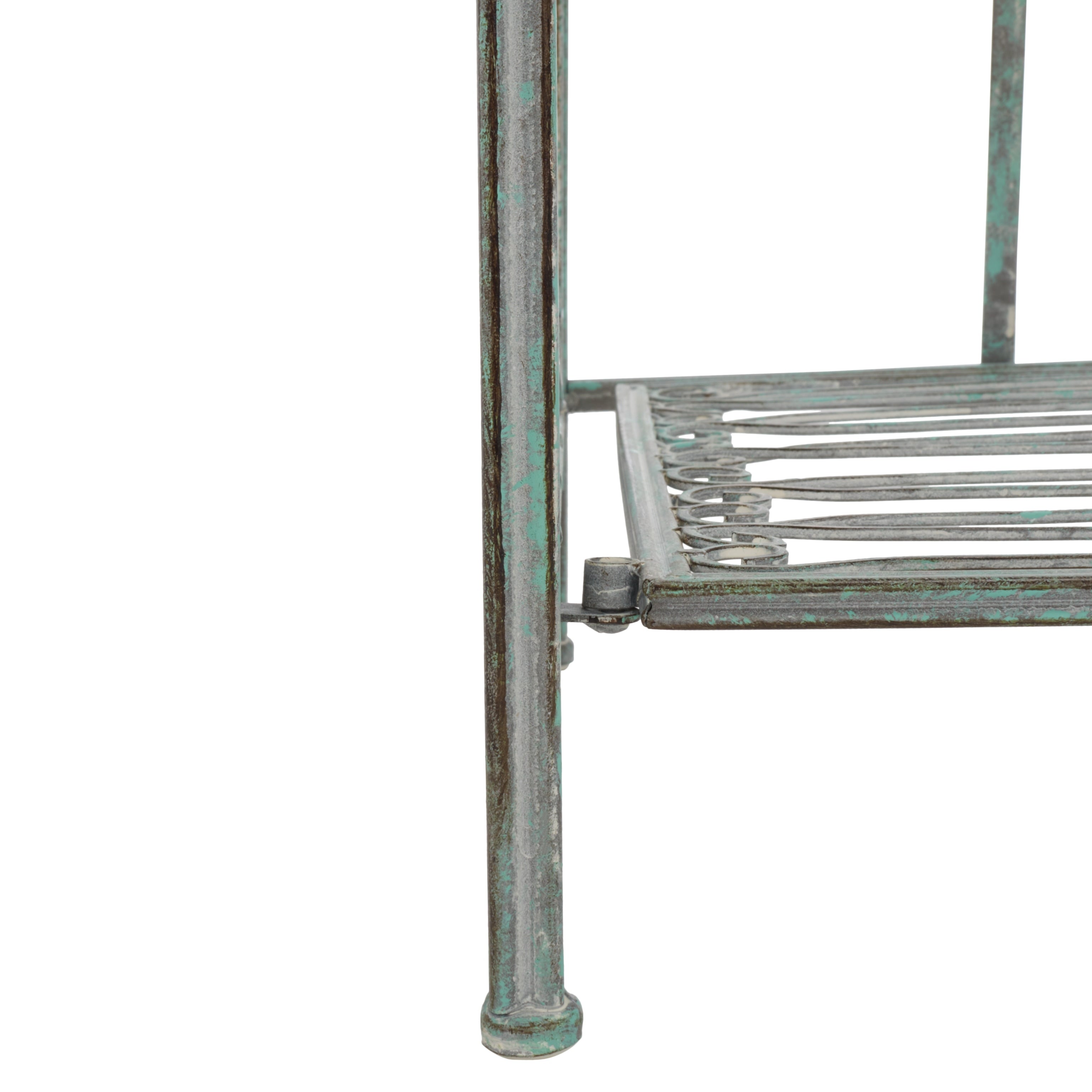 SAFAVIEH Bryn Victorian Wrought Iron 4-Tier Outdoor Bakers Rack - 25 In. W x 15 In. D x 63 In. H - 25W x 15D x 63H