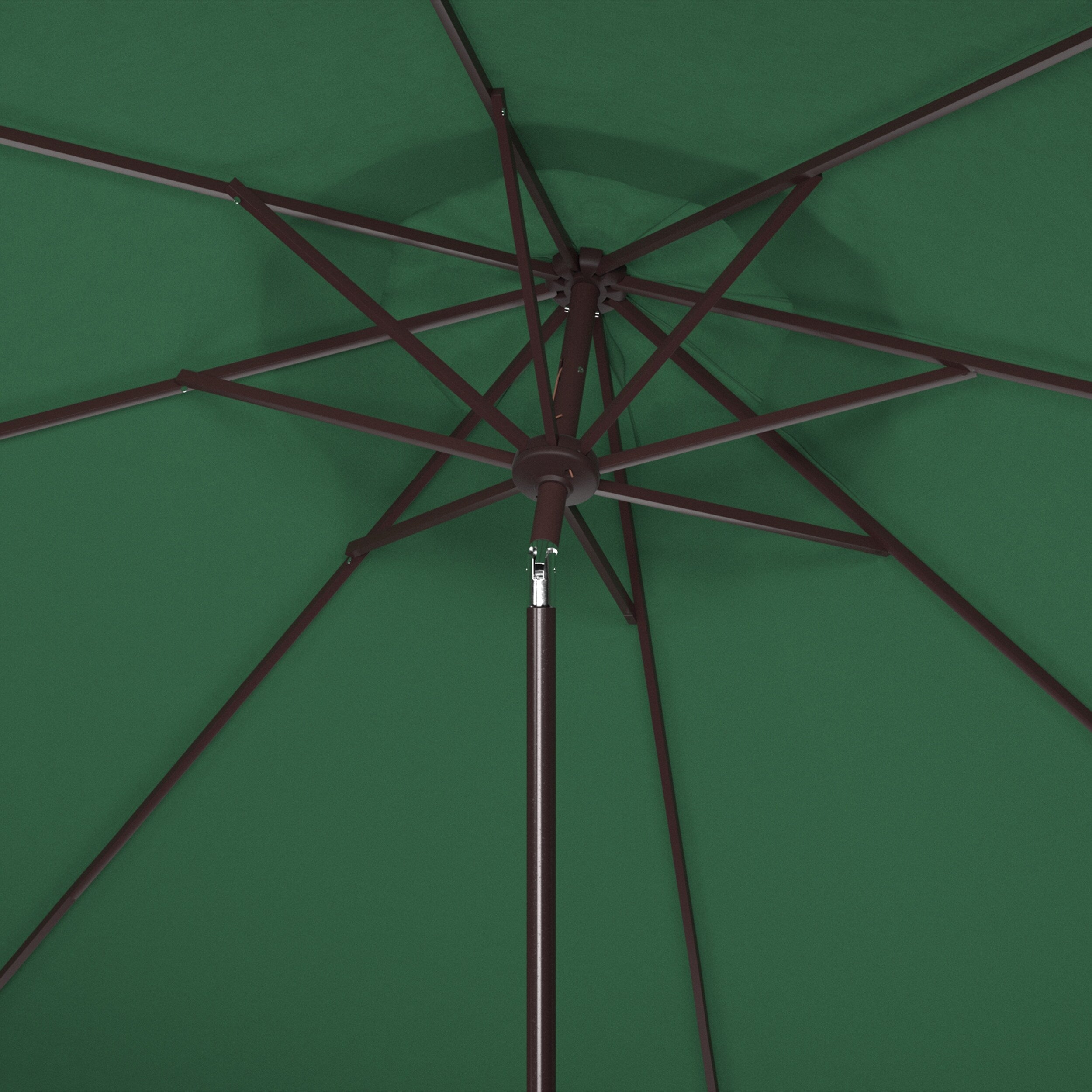 SAFAVIEH Ronette Fringe 9 Ft Crank Outdoor Umbrella
