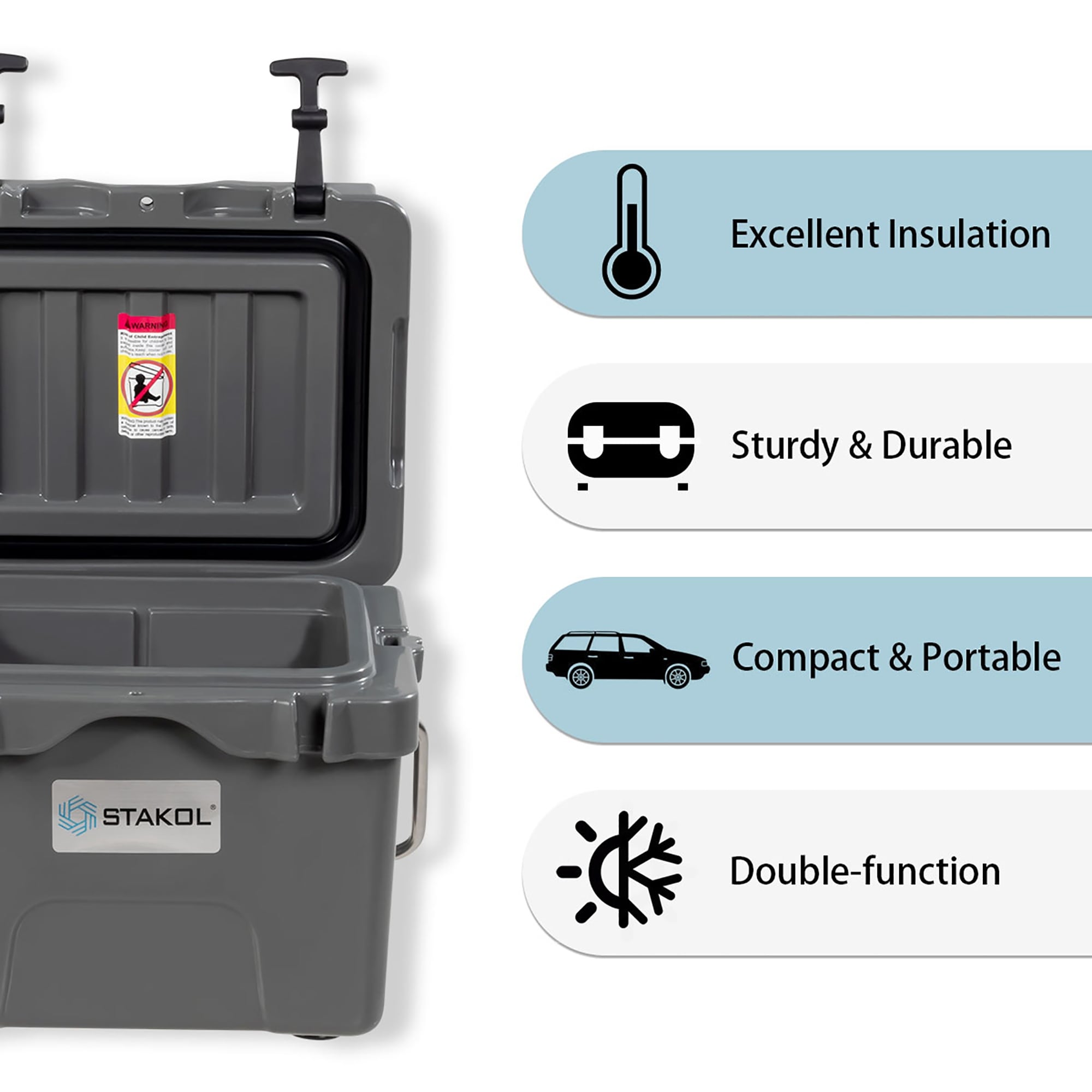 SKTAKOL 16 Quart Cooler Portable Ice Chest Leak-Proof 24 Cans Ice - See Details