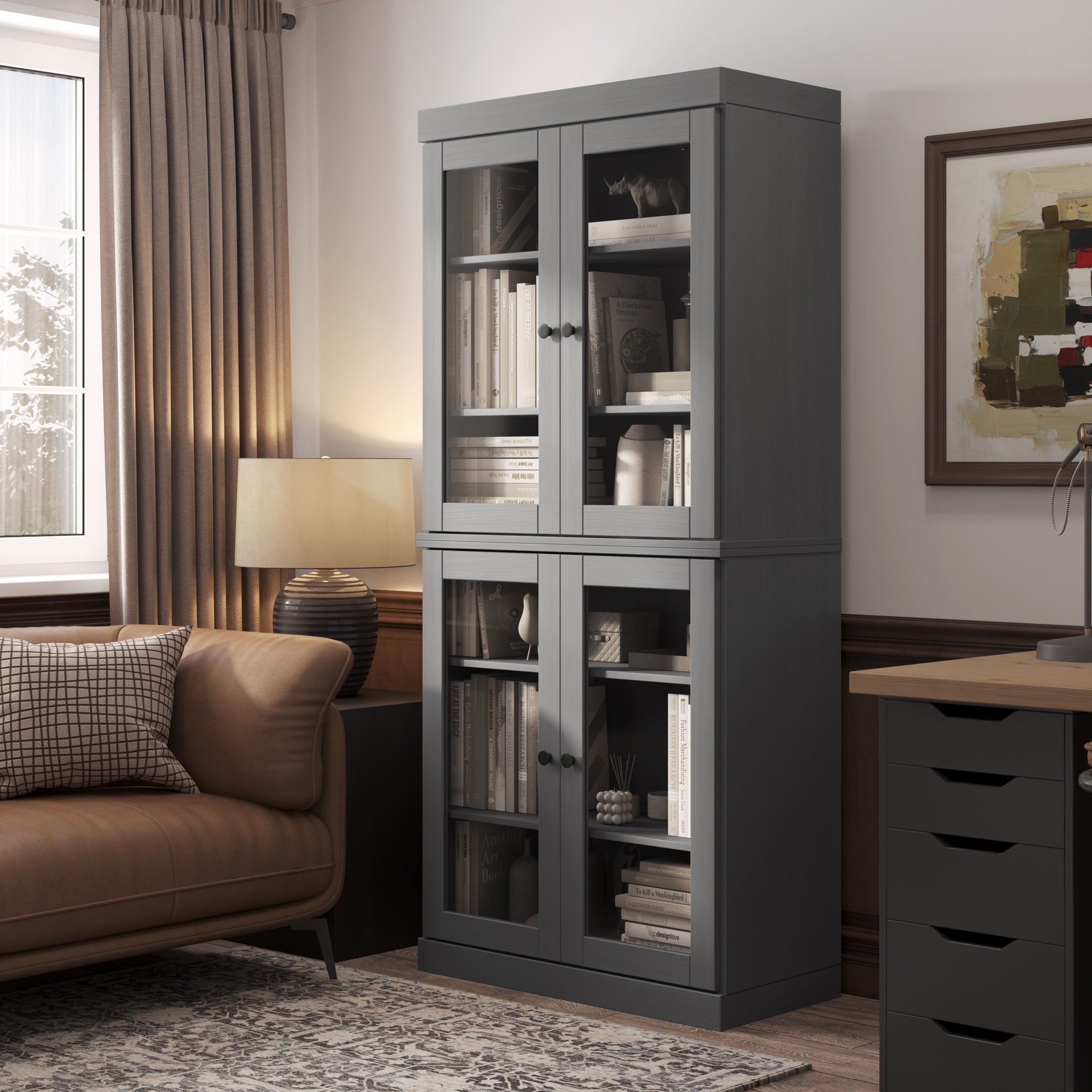 100% Solid Wood 6-Shelf Bookcase with Optional Doors by Palace Imports