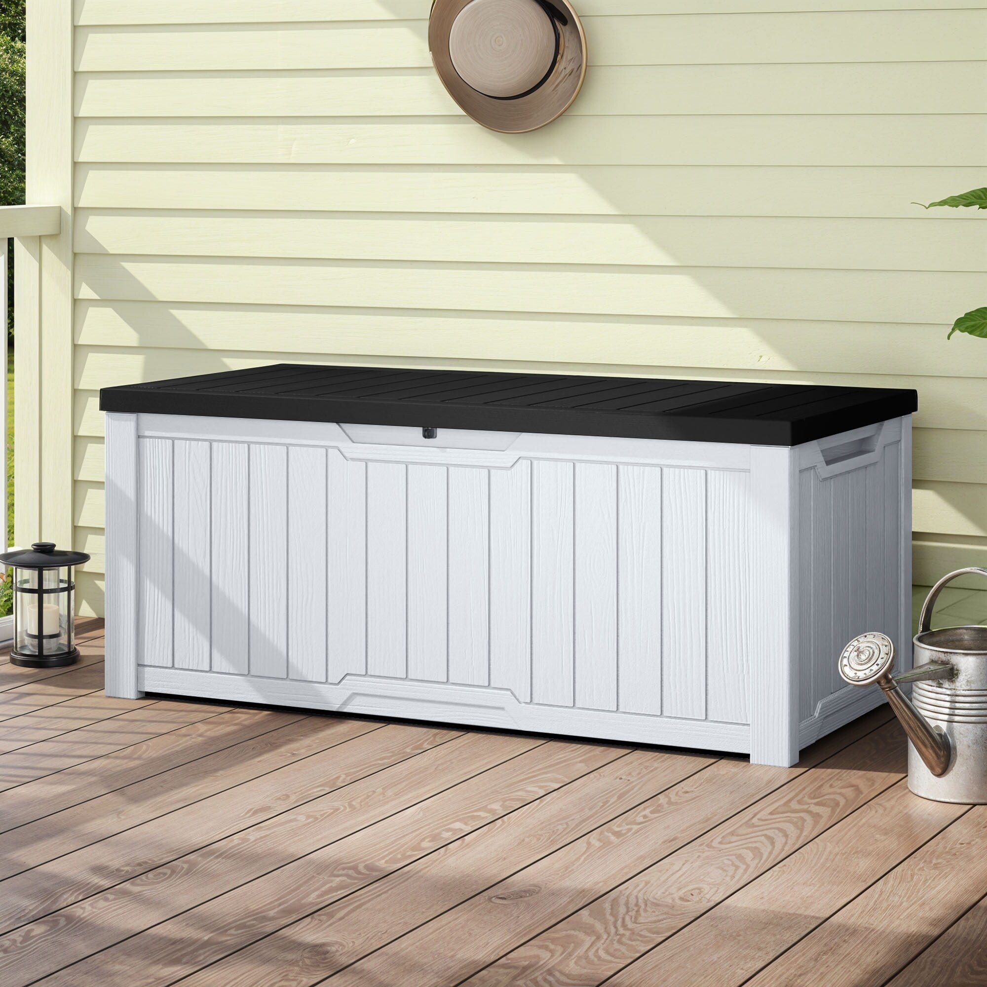 120-260 Gallons Large Resin Water Resistant Lockable Deck Box