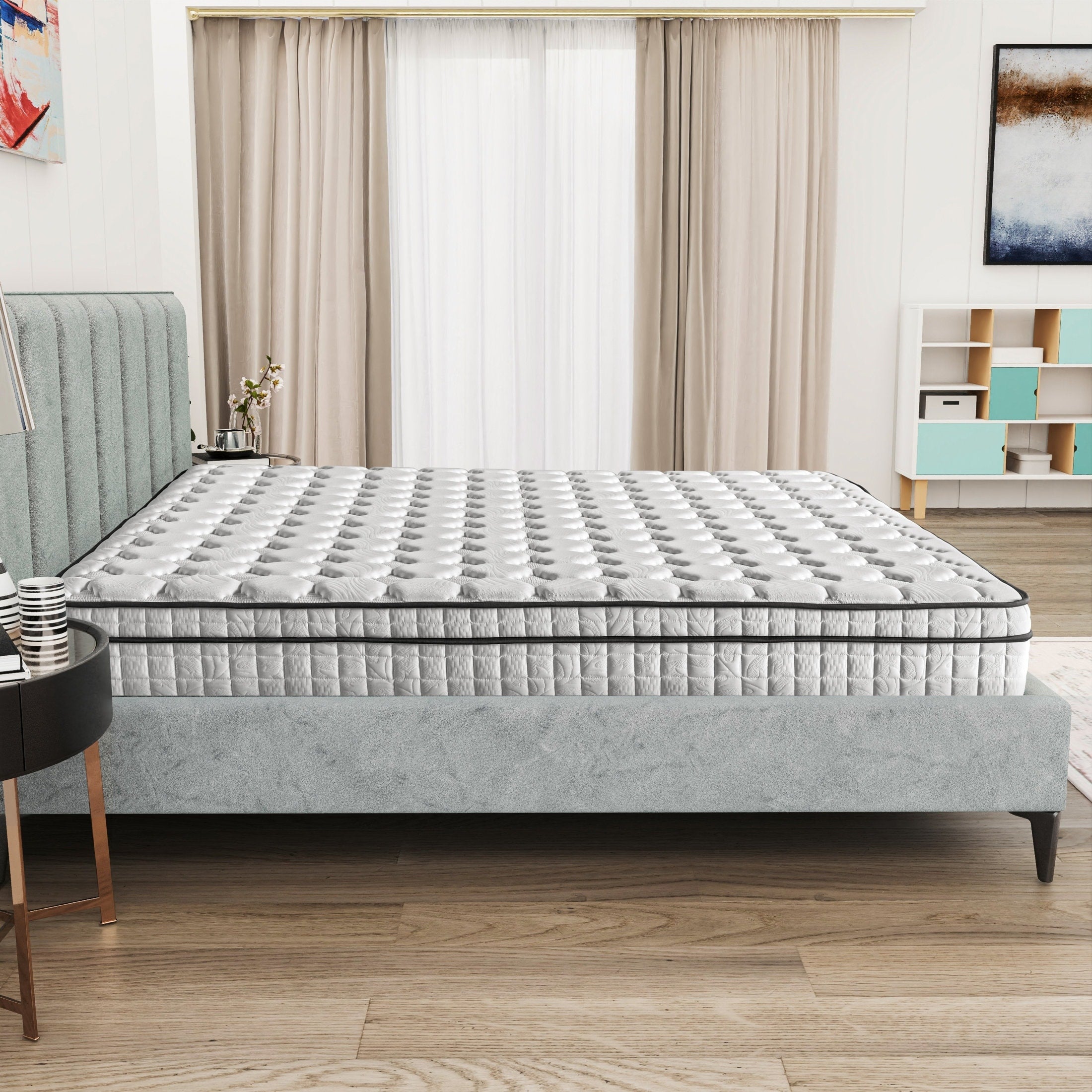 Assembled in USA - 12 Diamond Hybrid Mattress Pocket Coil and Cool Gel Memory Foam