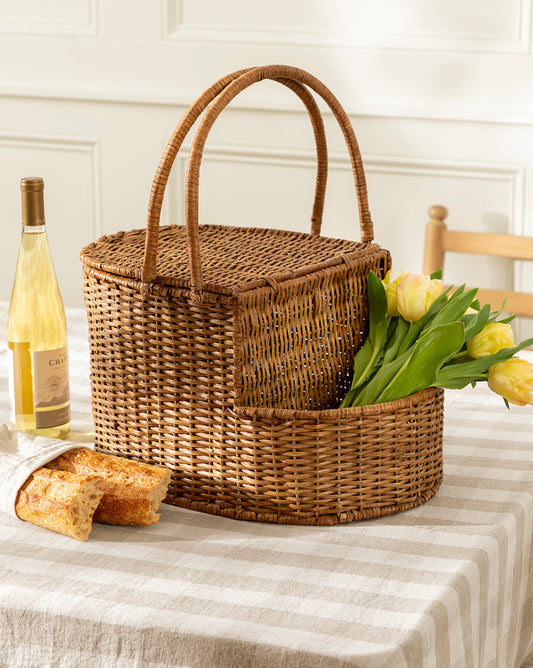 Panier de pique-nique en rotin et osier
