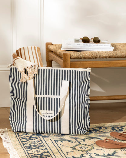 Sac isotherme à rayures bleu marine