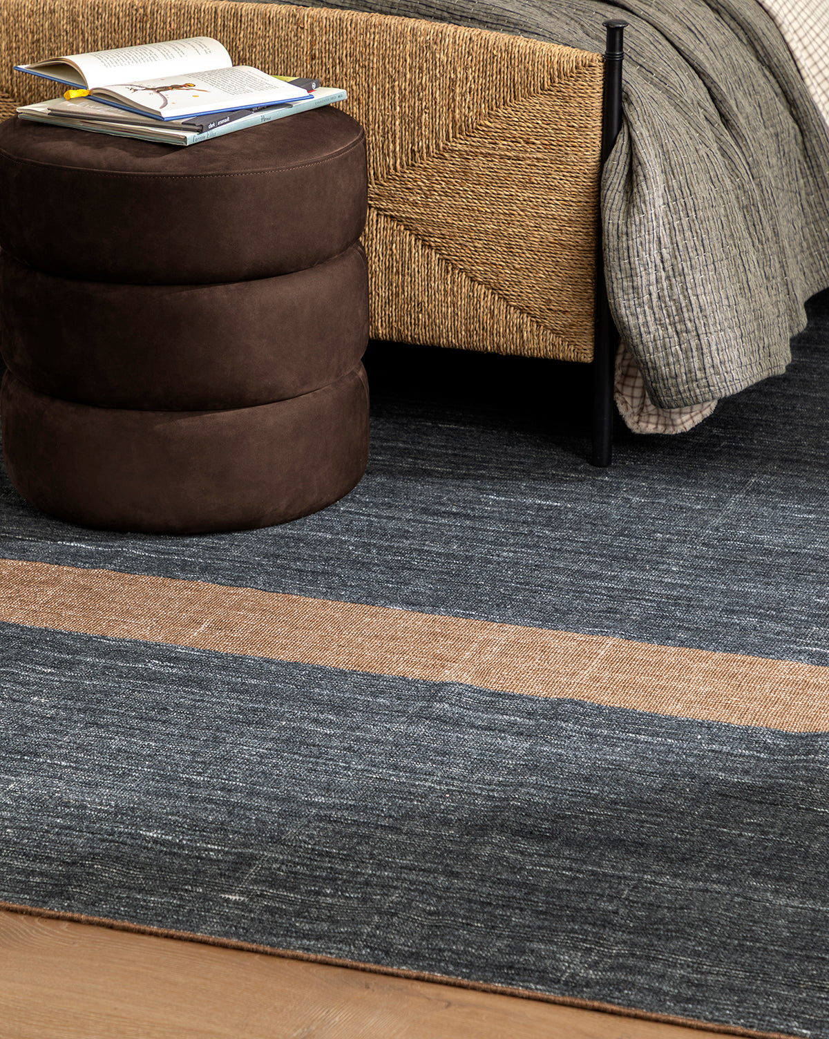 Tapis d'intérieur/extérieur tissé à la main Heriot