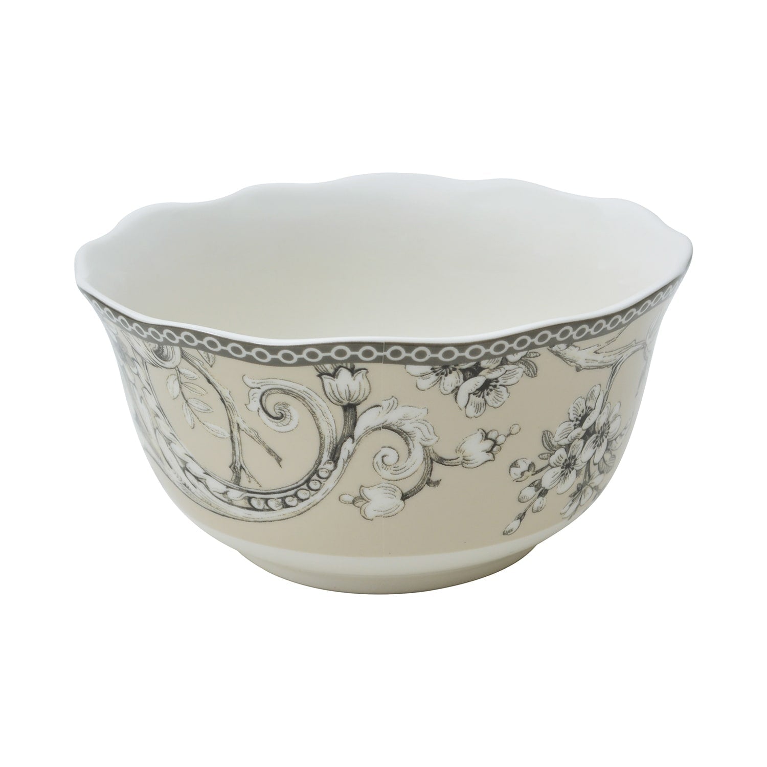 222 Fifth Adelaide 16-Piece Porcelain Dinnerware Set with Round Plates, Bowls, and Mugs, Antique White