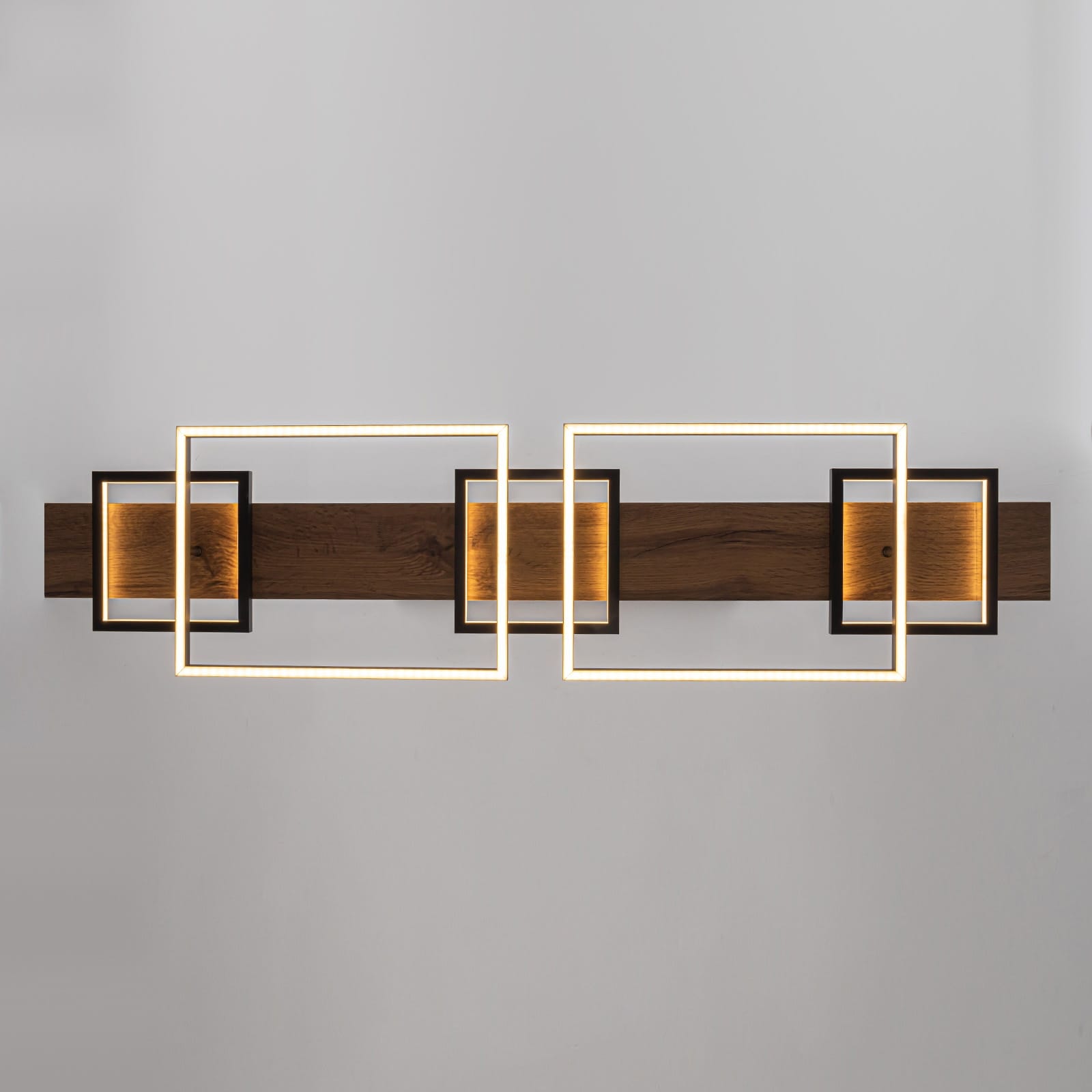 3/5-Light Integrated LED Linear Wood Chandelier Kitchen Island Pendant Light