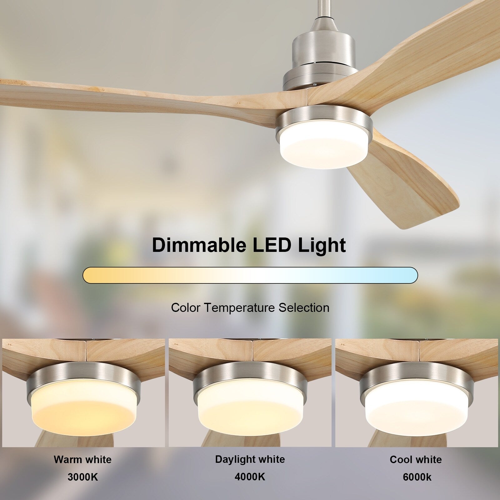 48 and 52 Integrated LED Ceiling Fan with Light and Remote, Reversible DC Motor