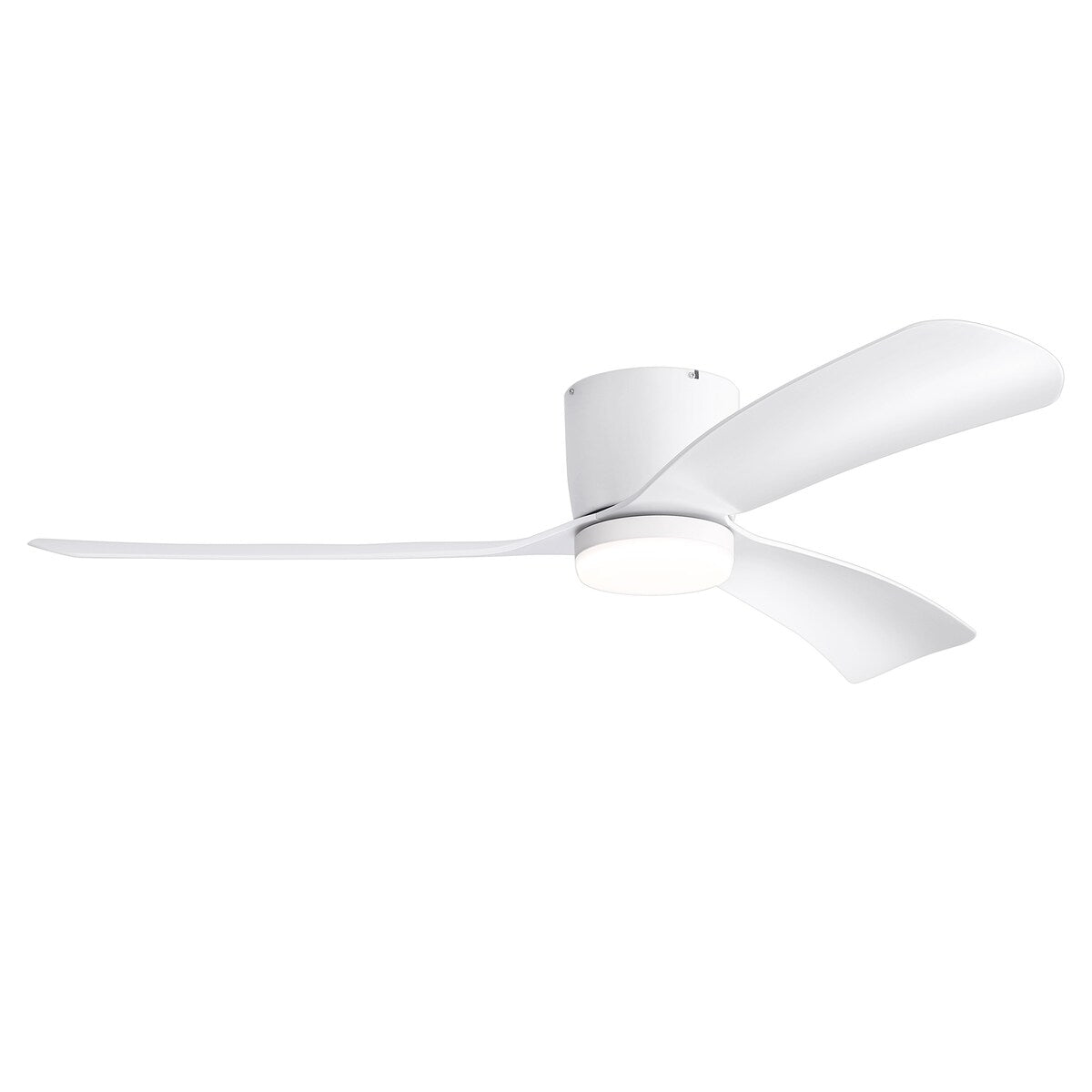 52 Inch Black/White Flush Mount LED Ceiling Fan with Lights Remote(3-Blade)