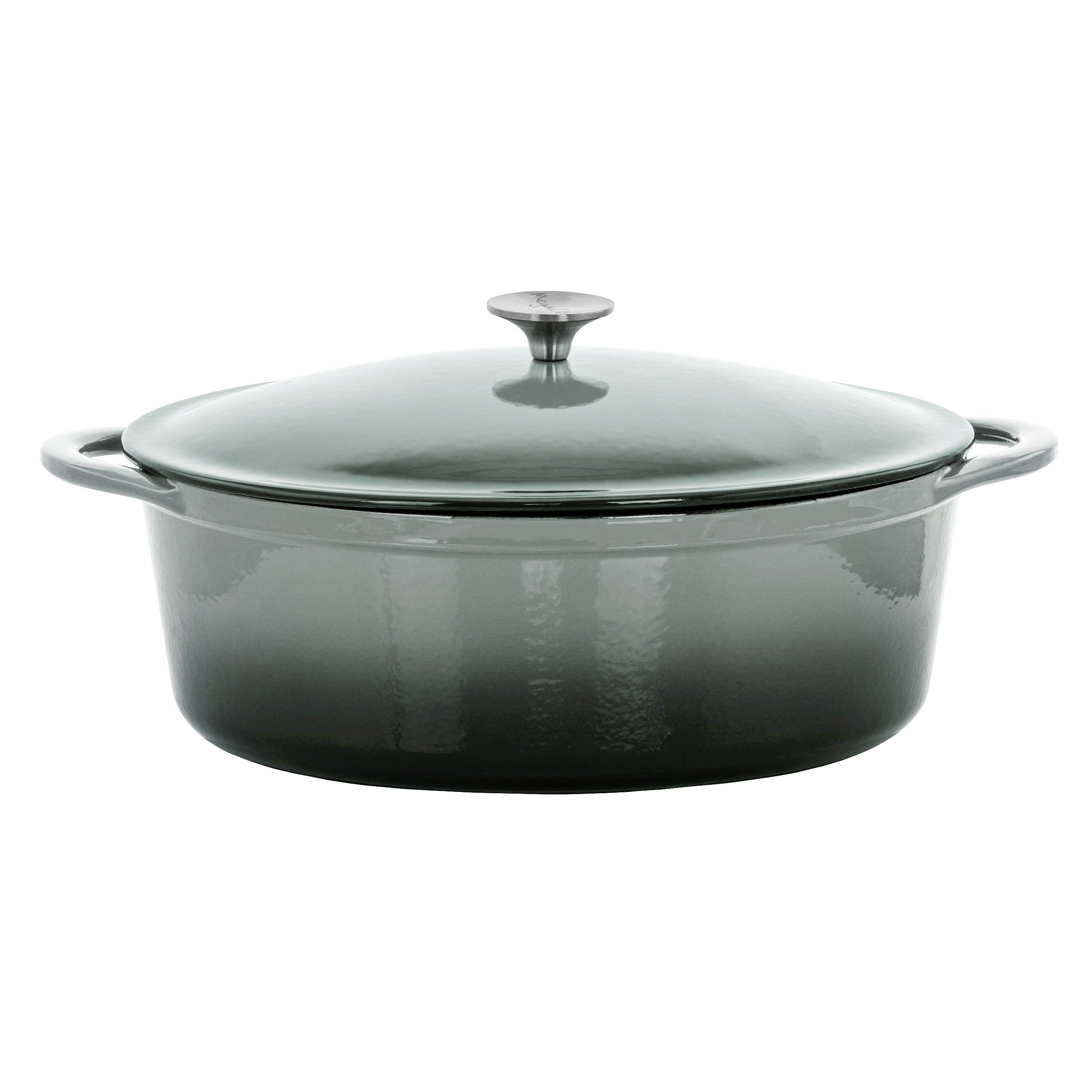 7 Quarts Oval Enameled Cast Iron Casserole in Storm Cloud