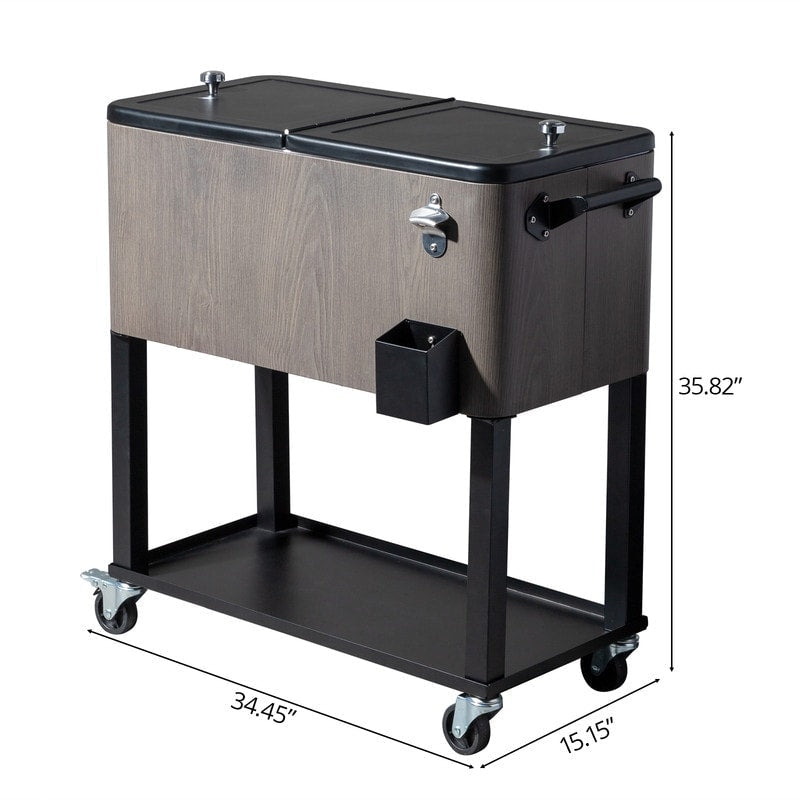 Glacière à boissons roulante pour patio 80 QT - 80 QT