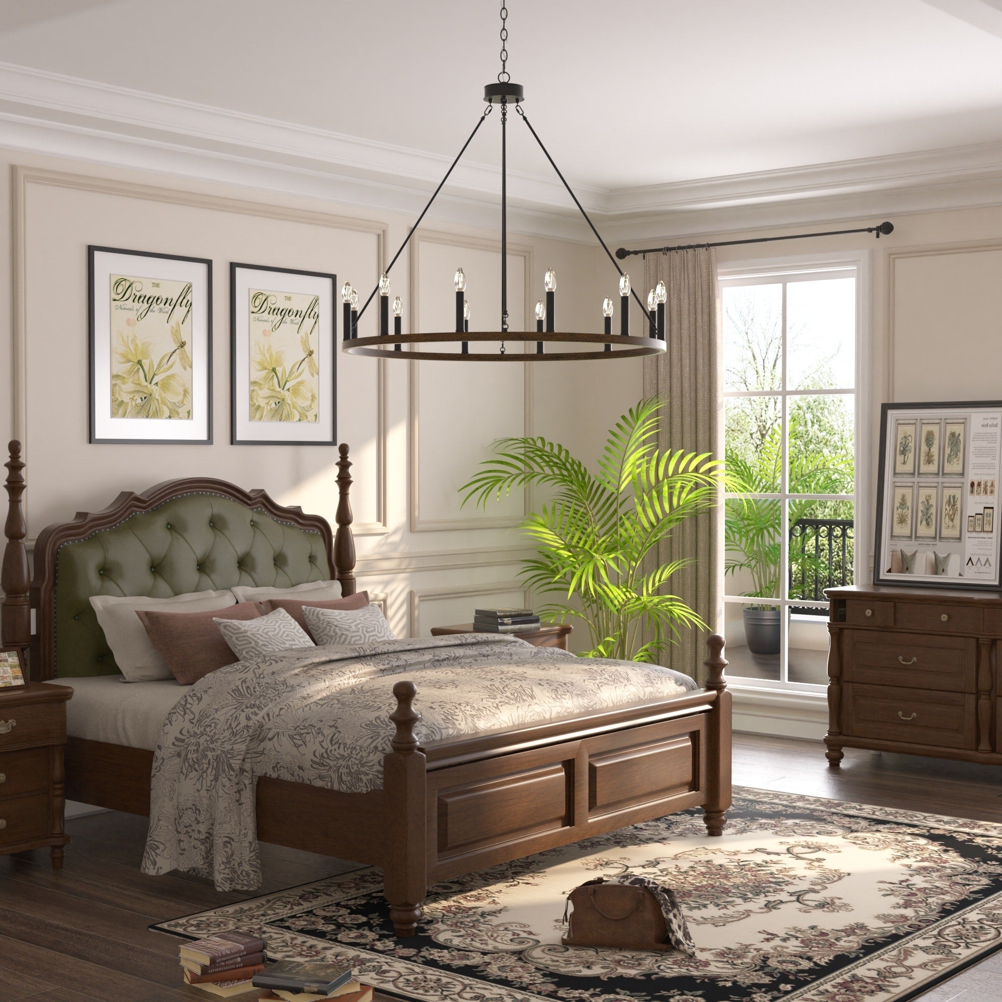 Acroma 12-light Farmhouse 40In Wagon Wheel Chandelier with UL - 40'' D x 138'' H
