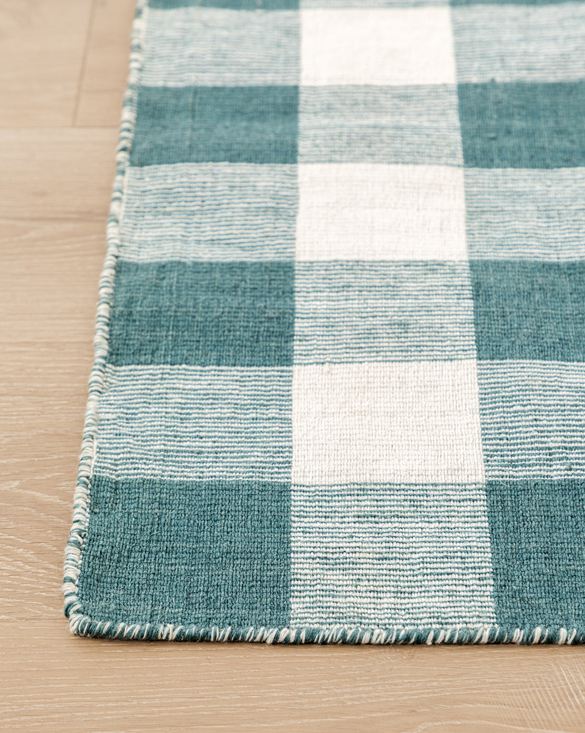 Tapis d'intérieur/extérieur tissé à la main bleu Belleville