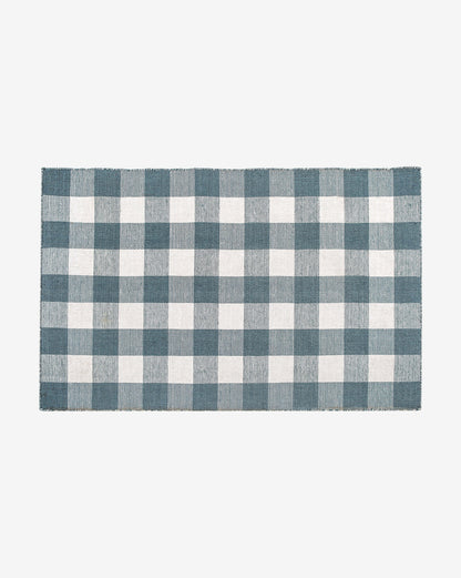 Tapis d'intérieur/extérieur tissé à la main bleu Belleville